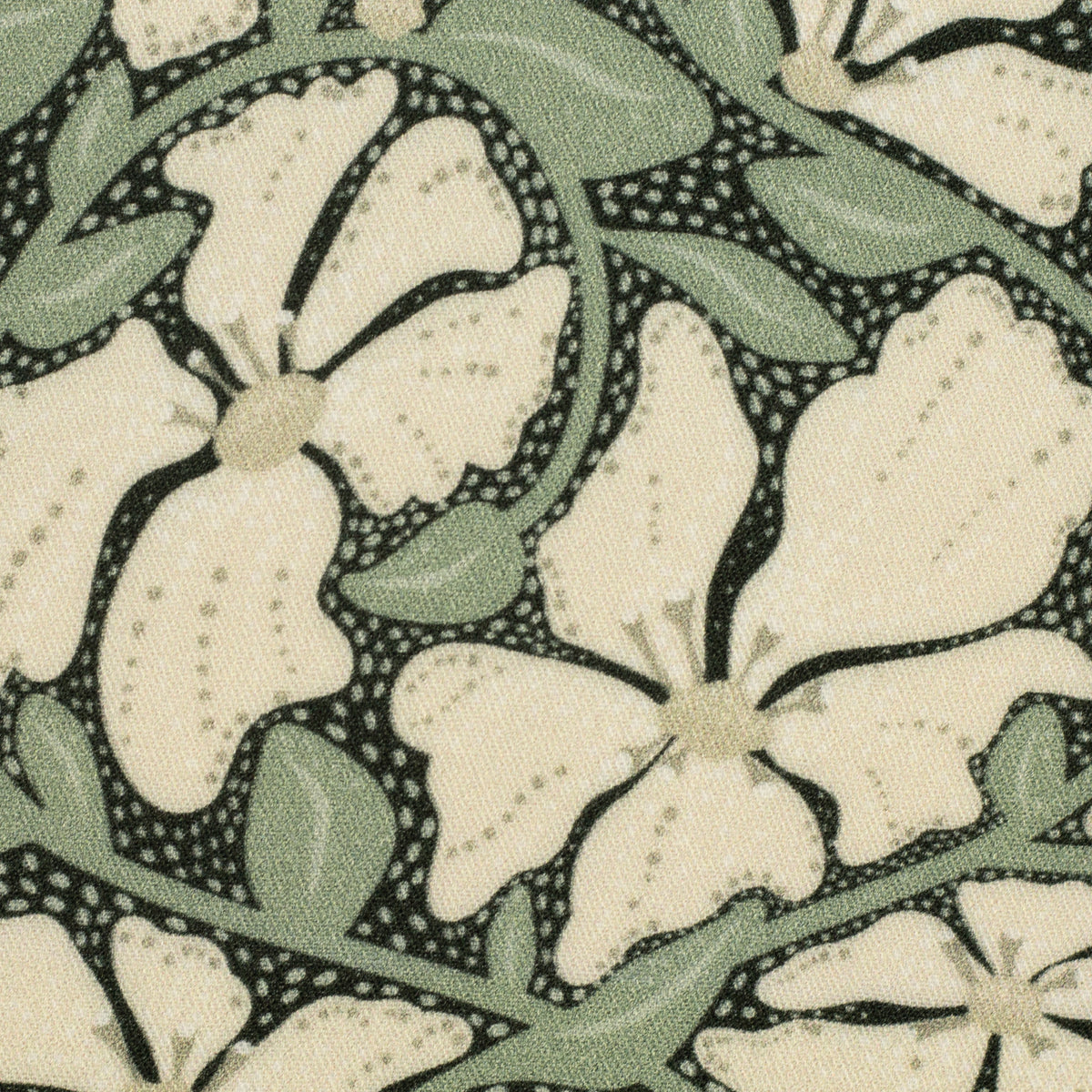 Trailing Flowers by Bienvenido Colorido ecru/mint/anthrazit
