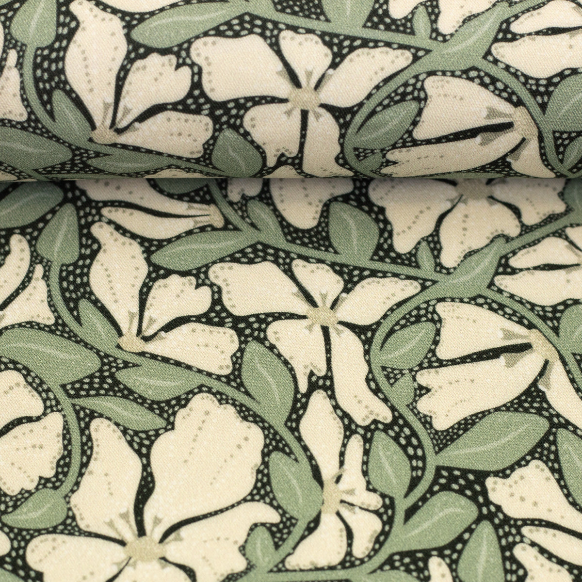 Trailing Flowers by Bienvenido Colorido ecru/mint/anthrazit