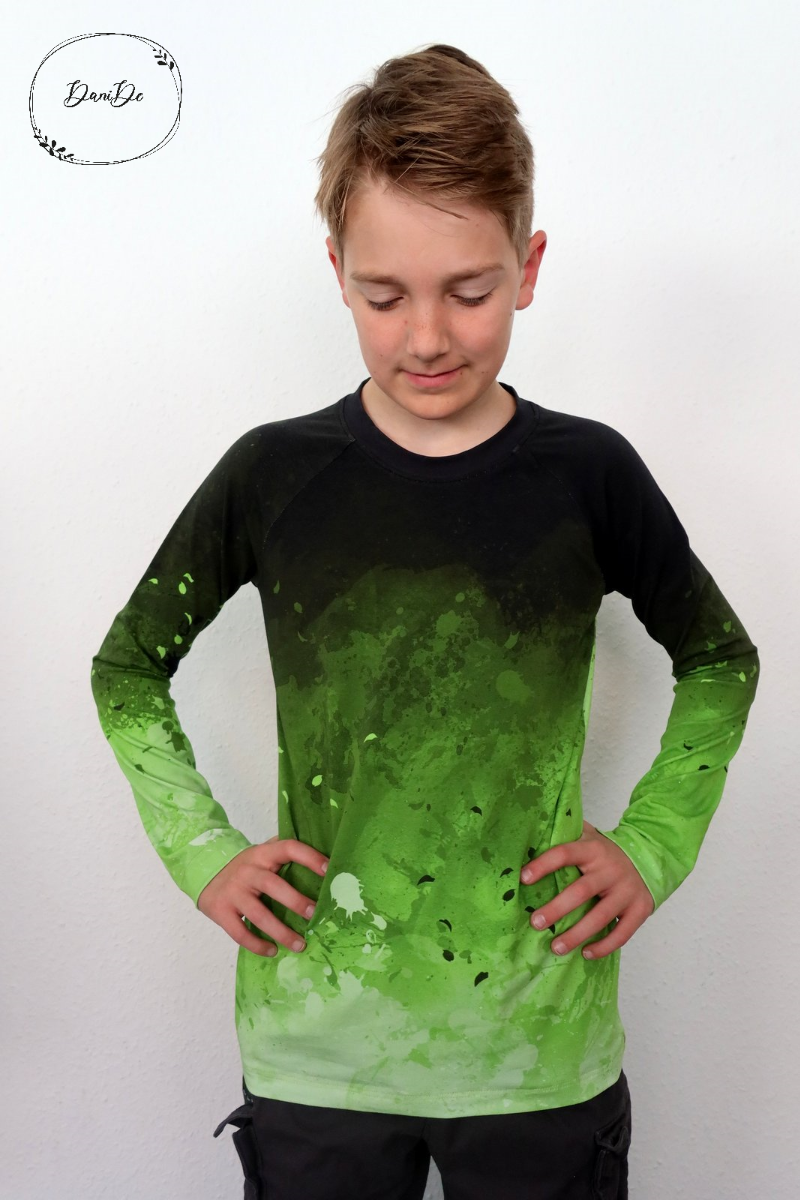 Papierschnittmuster Raglanshirt Kinder von Fadenkäfer