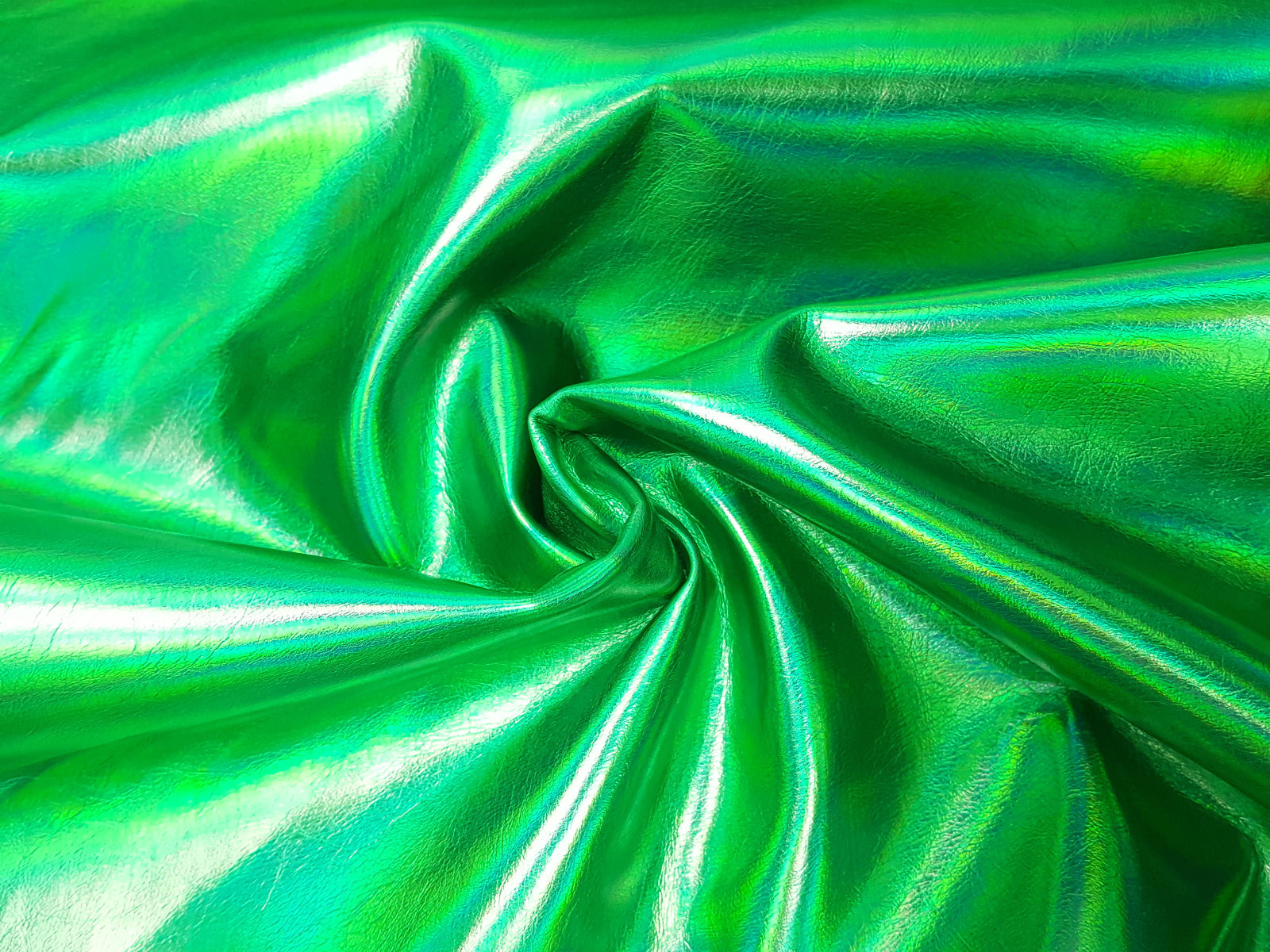 Kunstleder Holografic grün