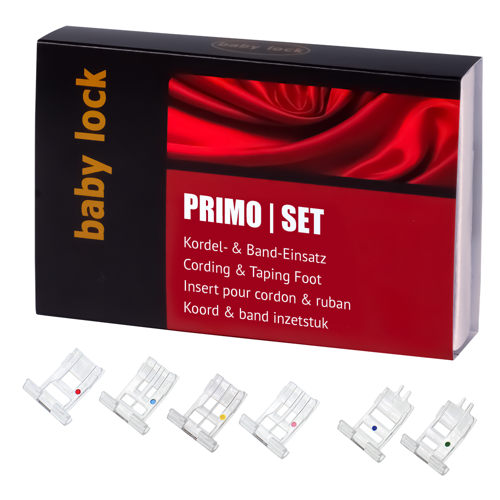 Baby Lock Primo-Set Kordel- und Band-Einsatz