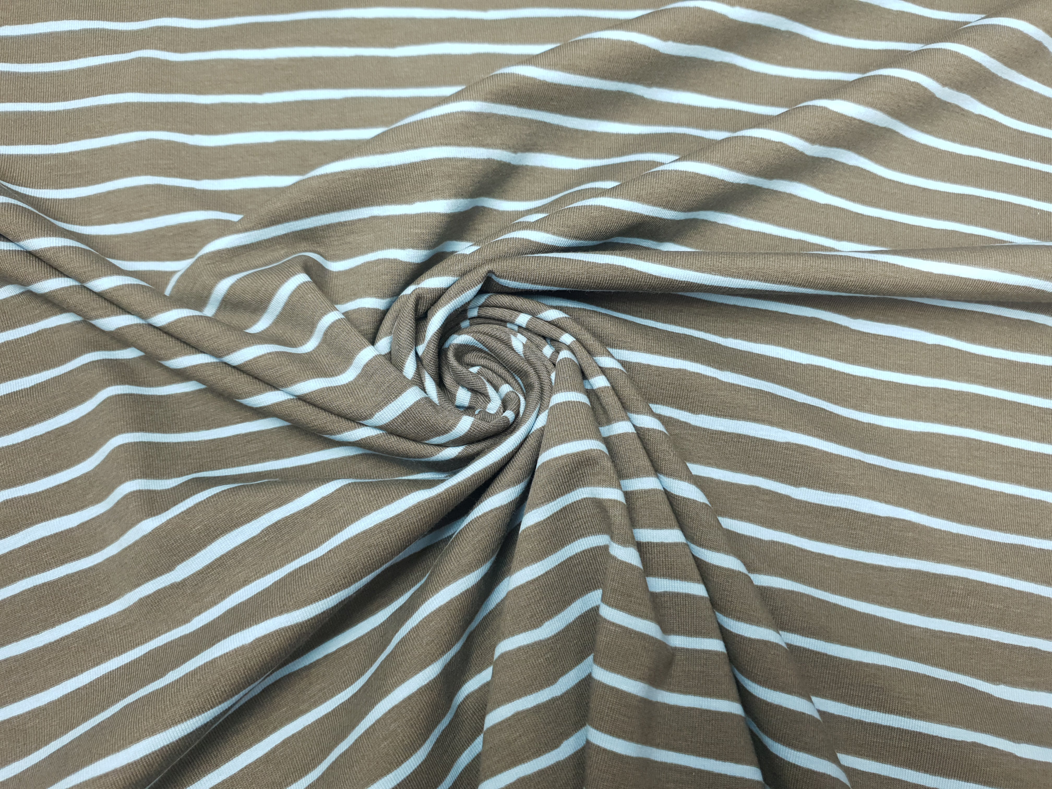 Stripes taupe/hellblau