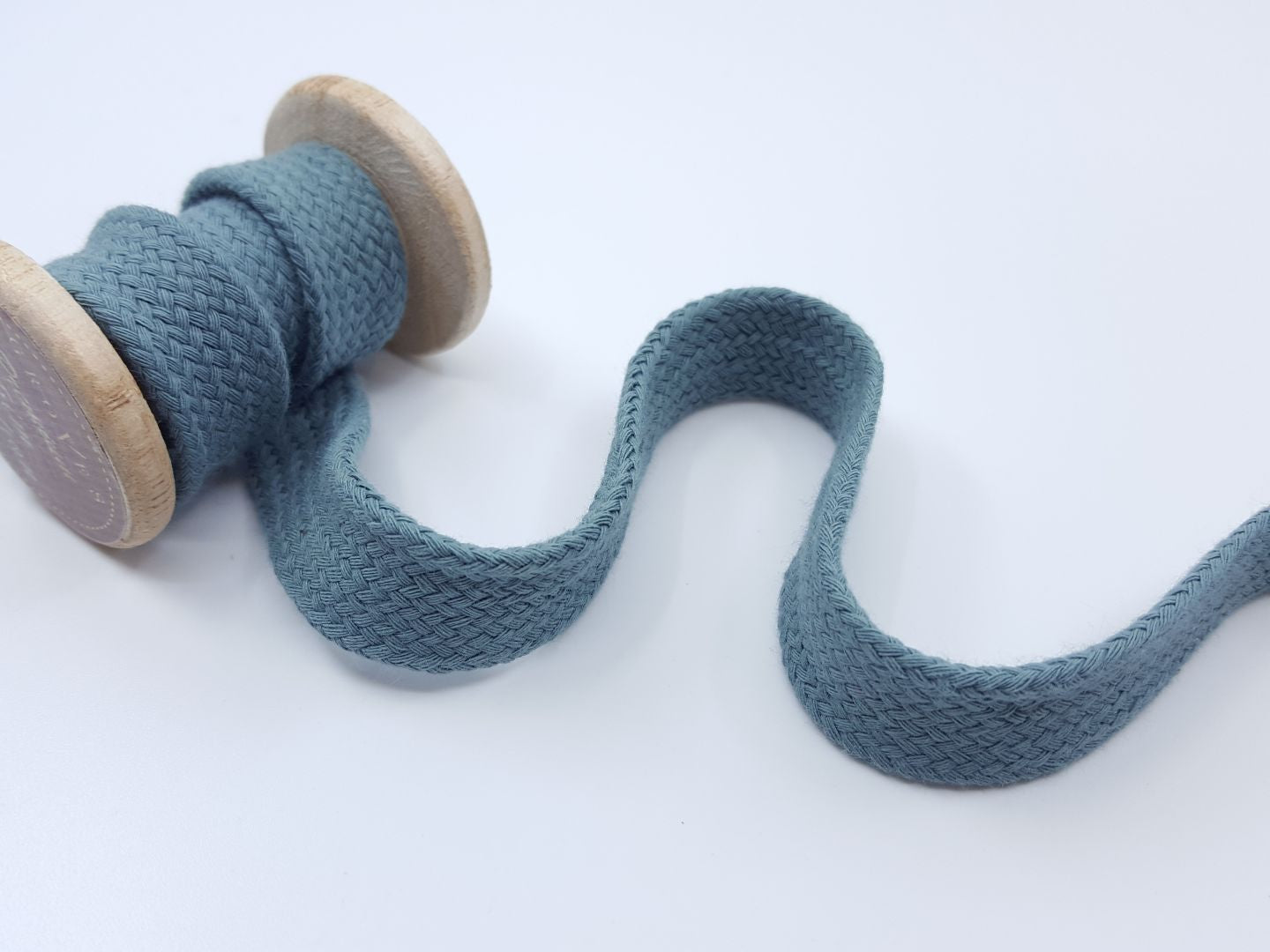 20mm Baumwollkordel flach-geflochten, dusty mint