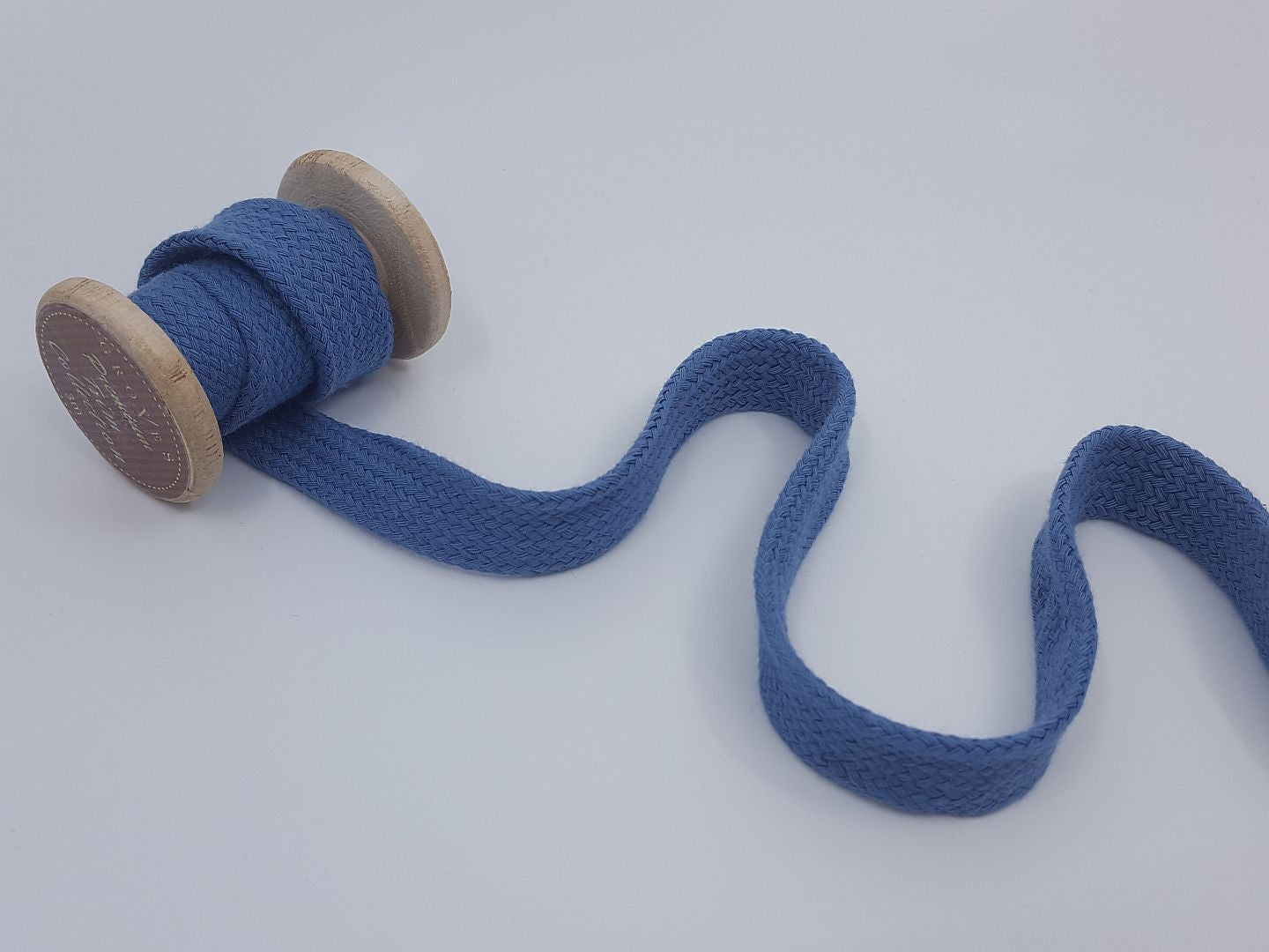20mm Baumwollkordel flach-geflochten, jeansblau