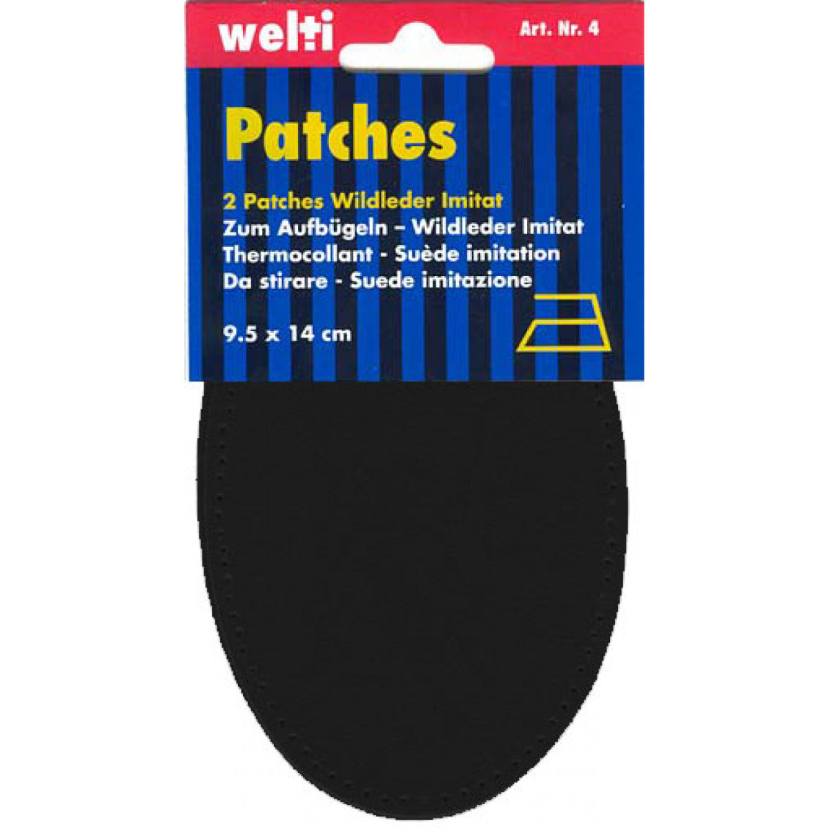 Patches Wildlederimitat schwarz 2 Stk.