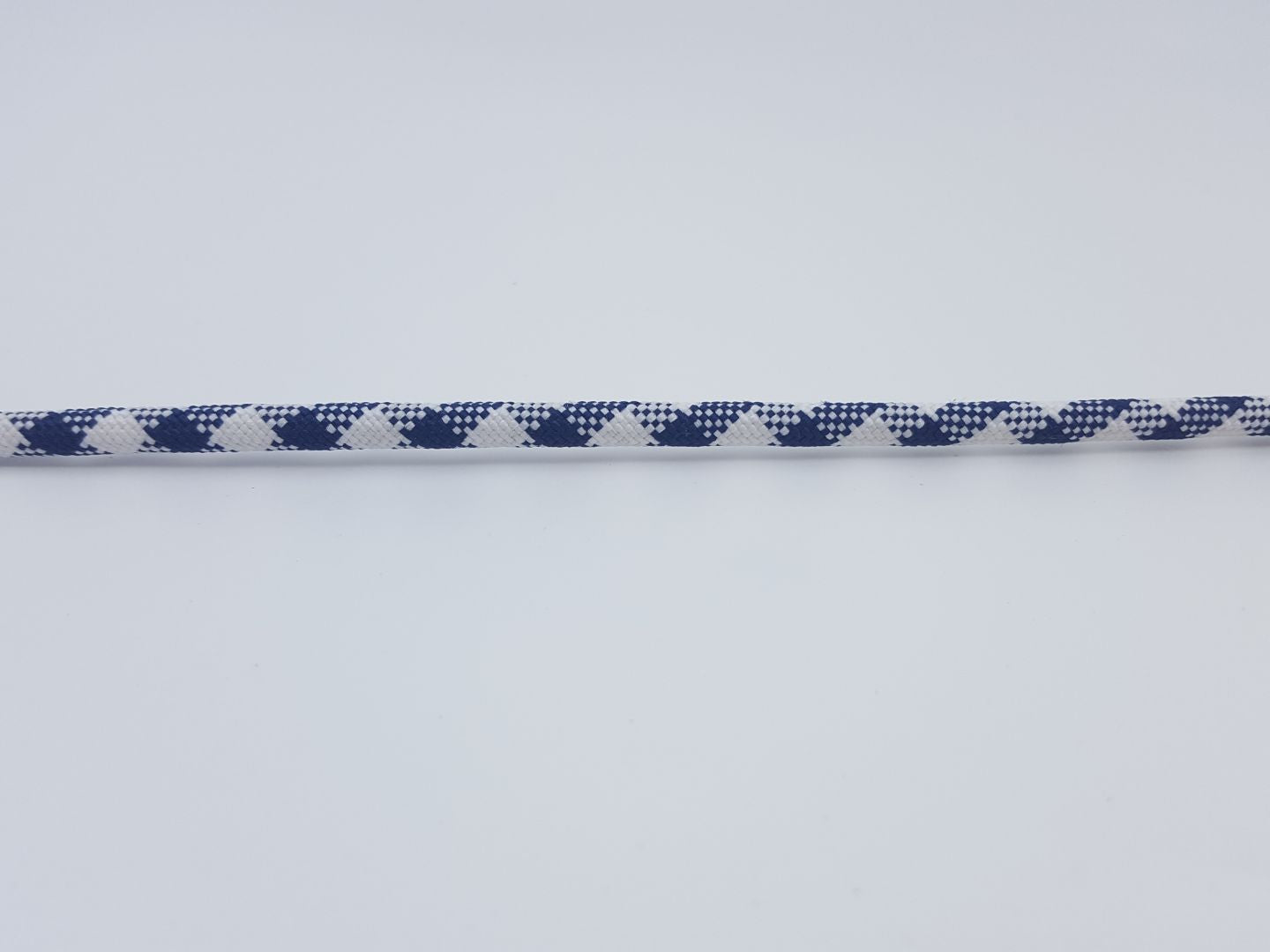 5mm Baumwollkordel rund-geflochten, marine/weiss