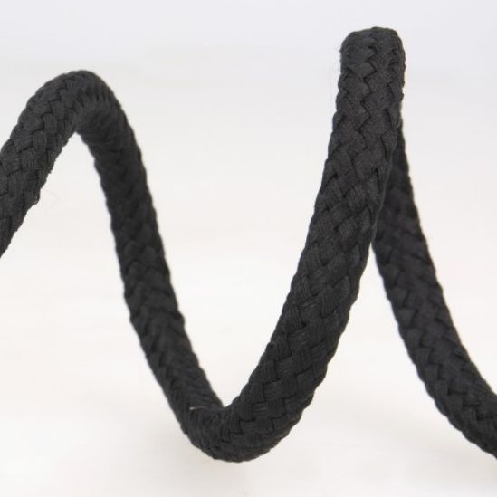 8mm Kordel rund-geflochten, schwarz