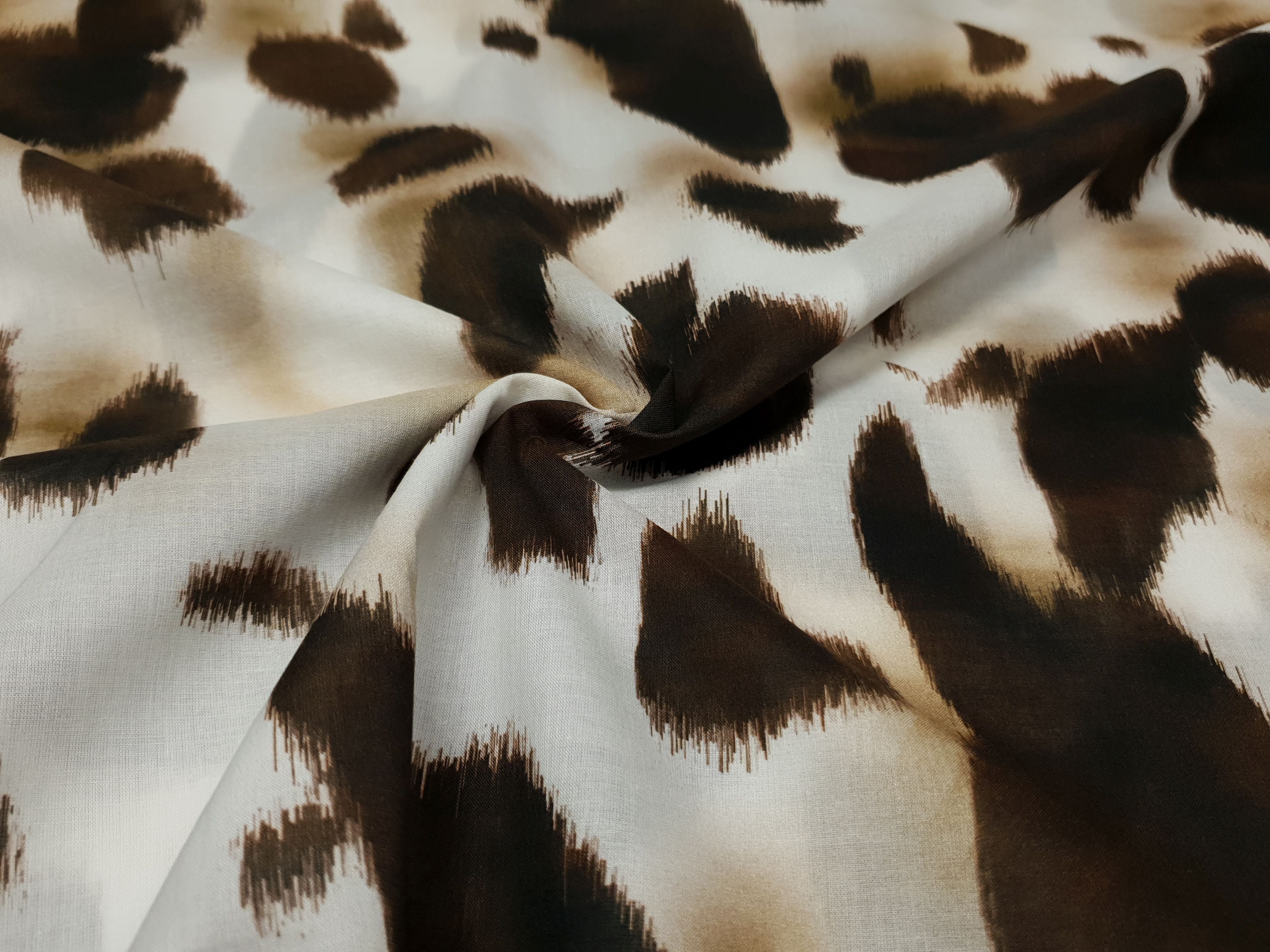 Baumwollwebware offwhite/dunkelbraun/beige