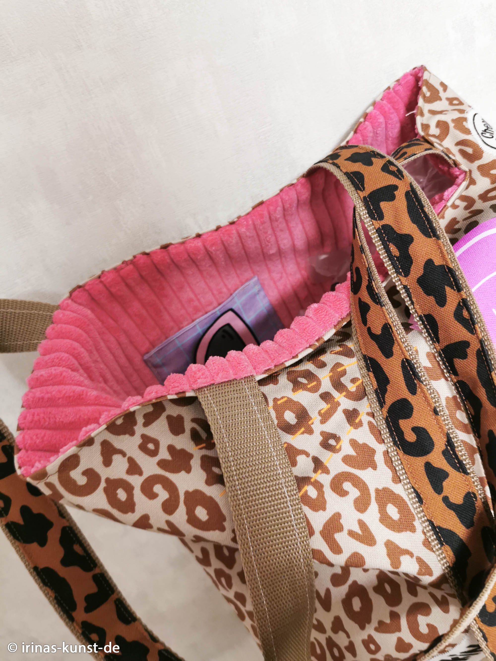 Cherry Picking Bag Panel beige/pink/rot
