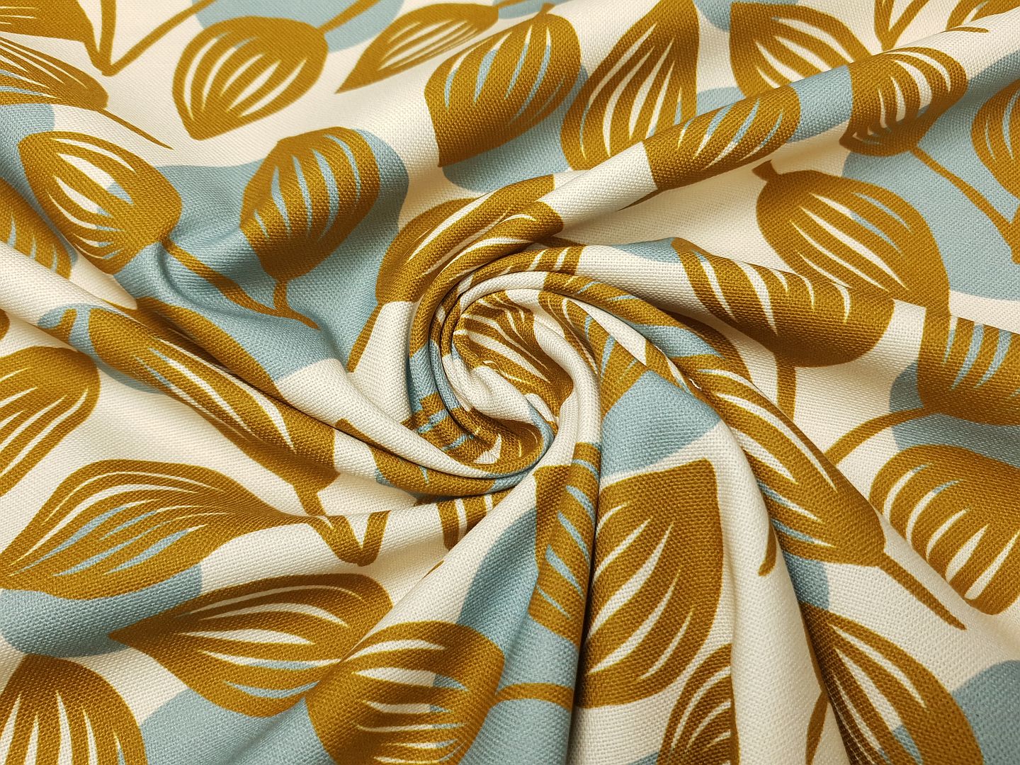 Dots & Leaves by Emjo Design ecru/ocker/dustymint