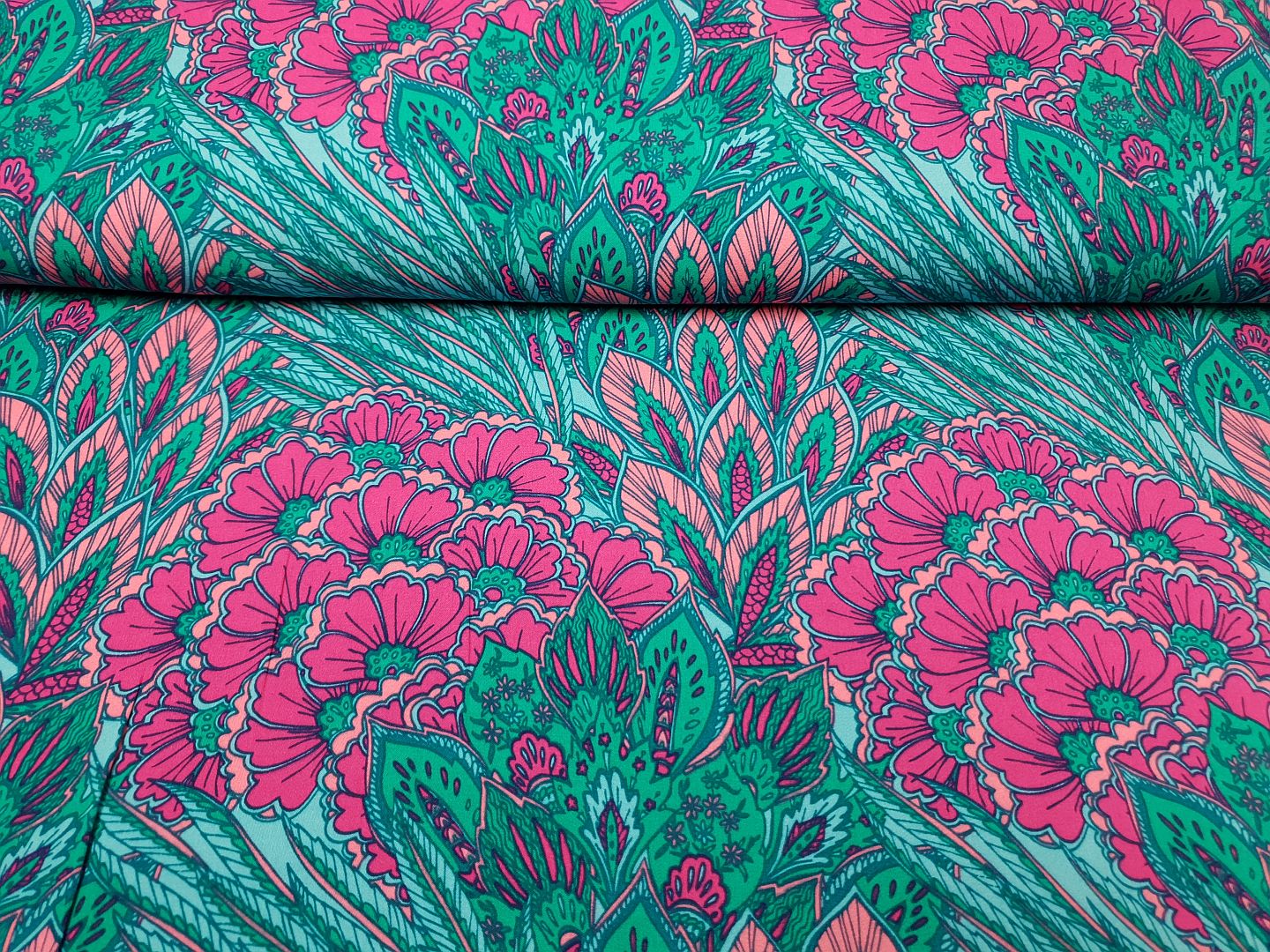 Flowers grün/pink/mint