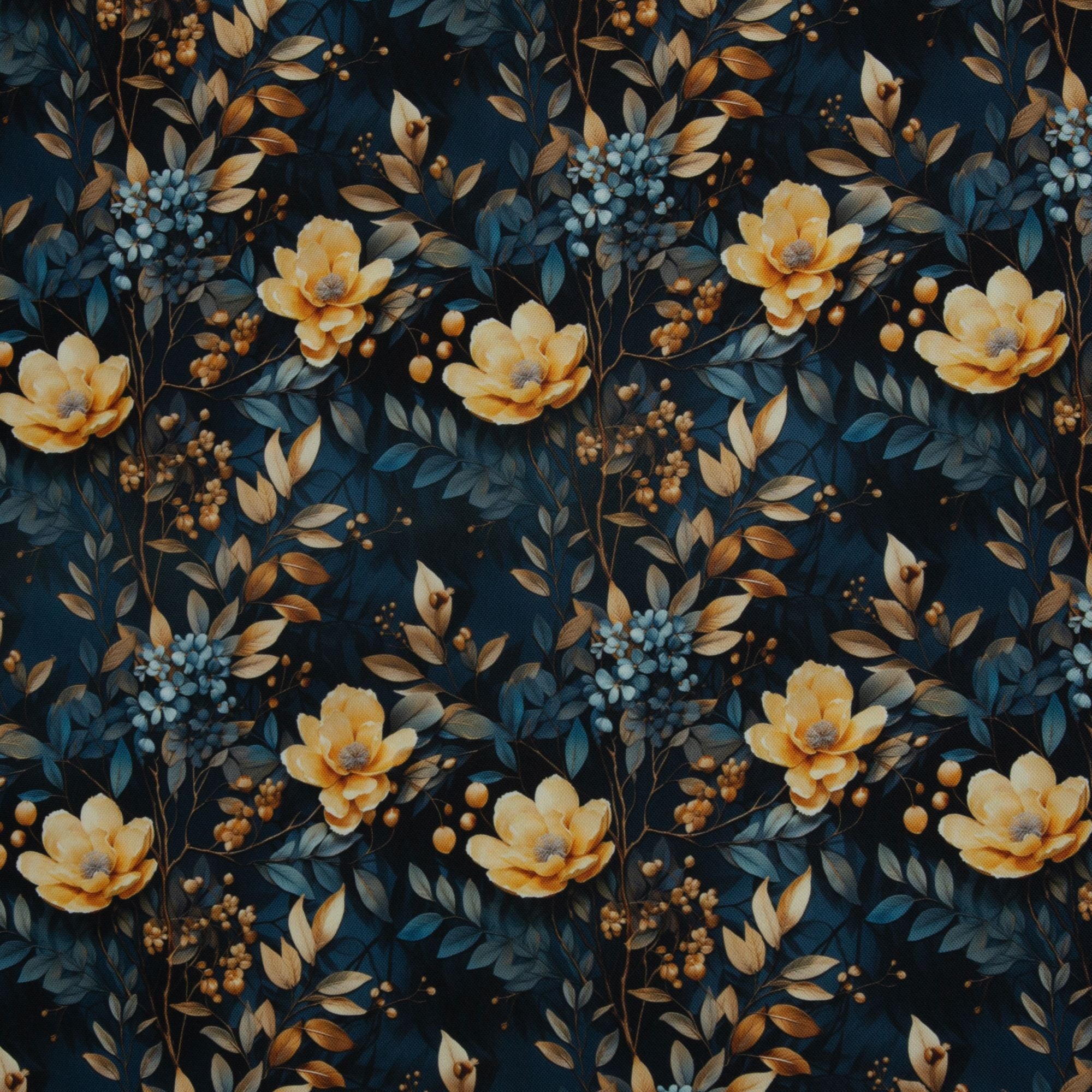 Flowing Bloom by Sarah Mariam dunkelblau/petrol/caramel