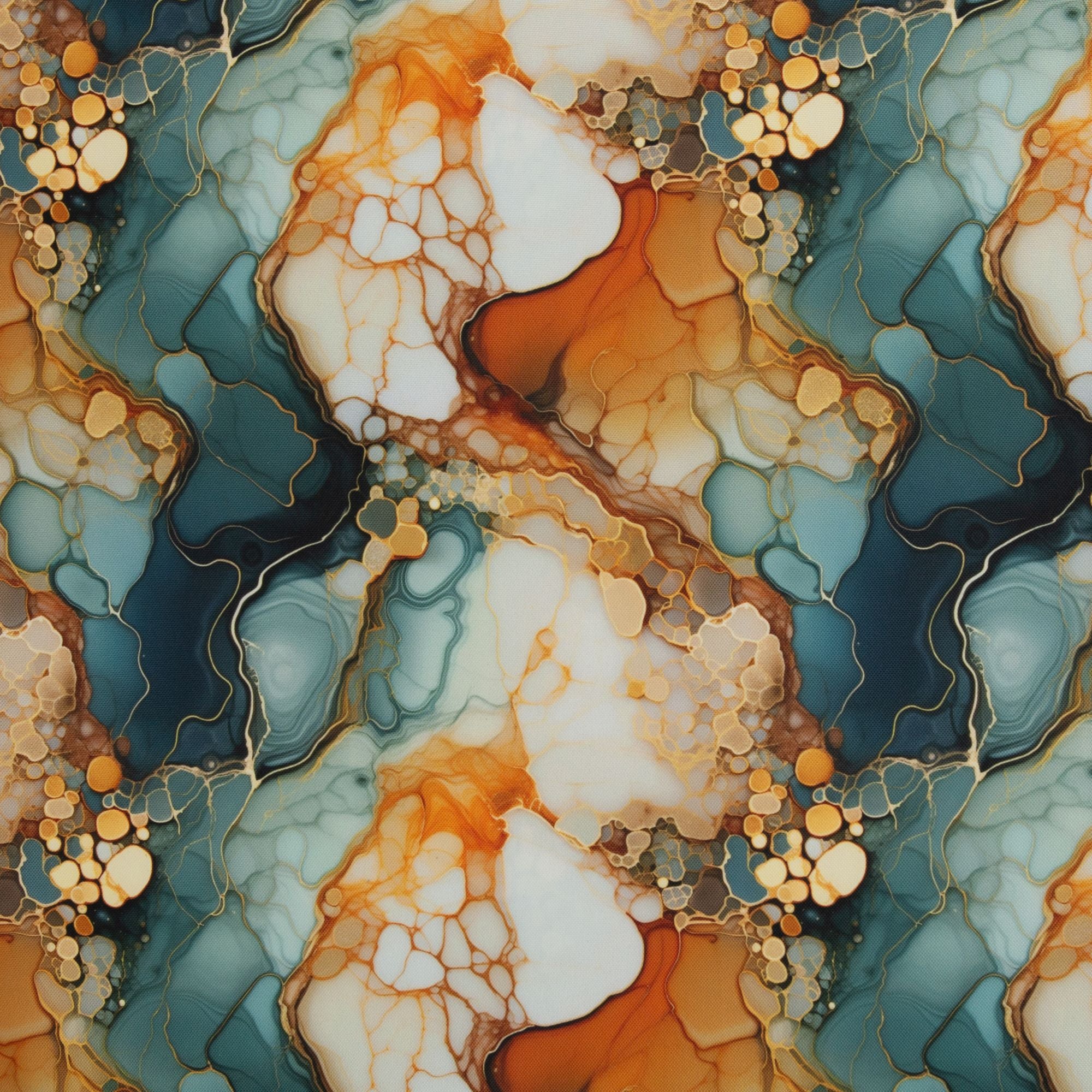 Flowing Bloom by Sarah Mariam petrol/rost/gold/offwhite