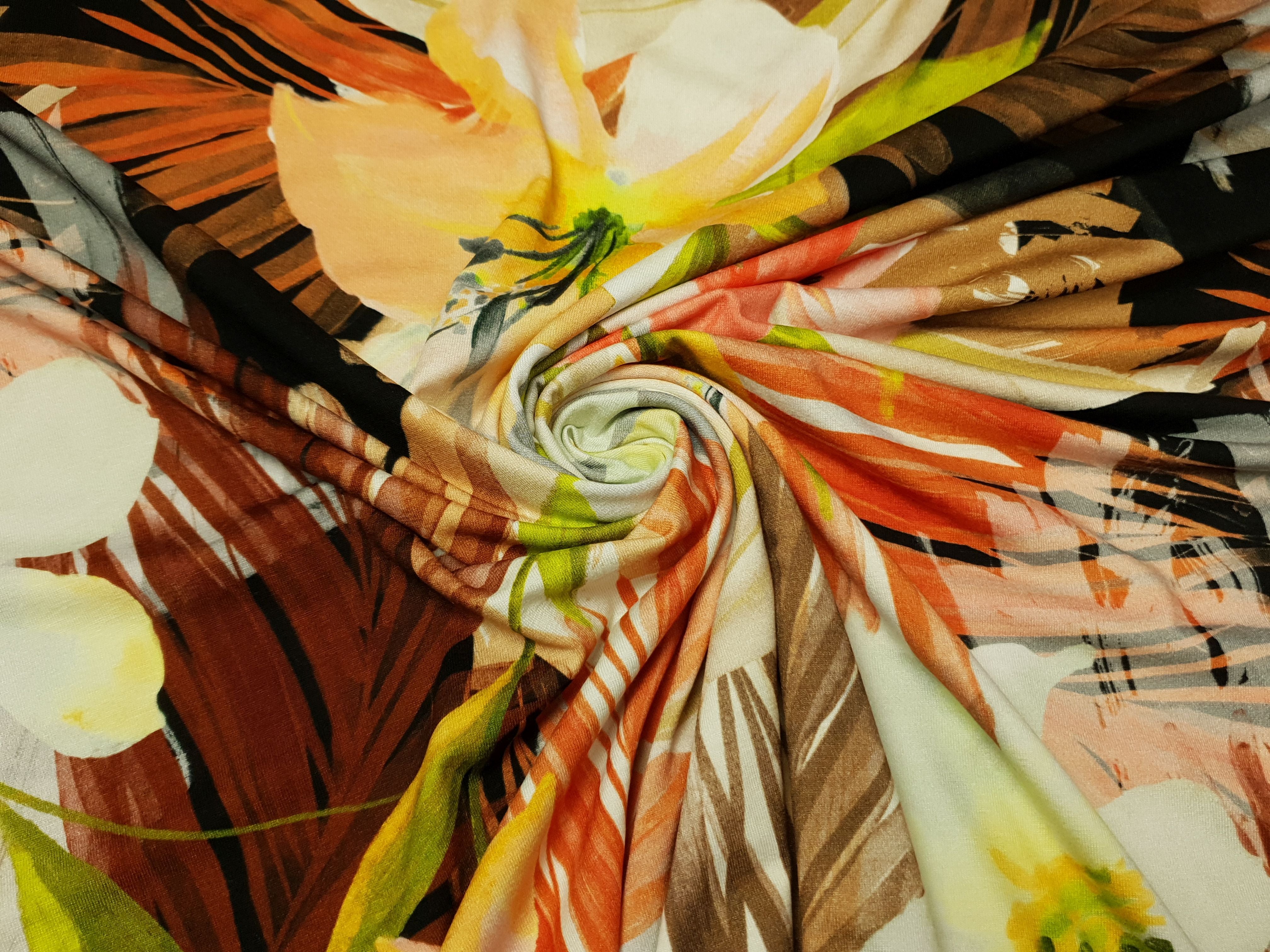 Hibiscus schwarz/schlamm/rost/orange/hellgrün