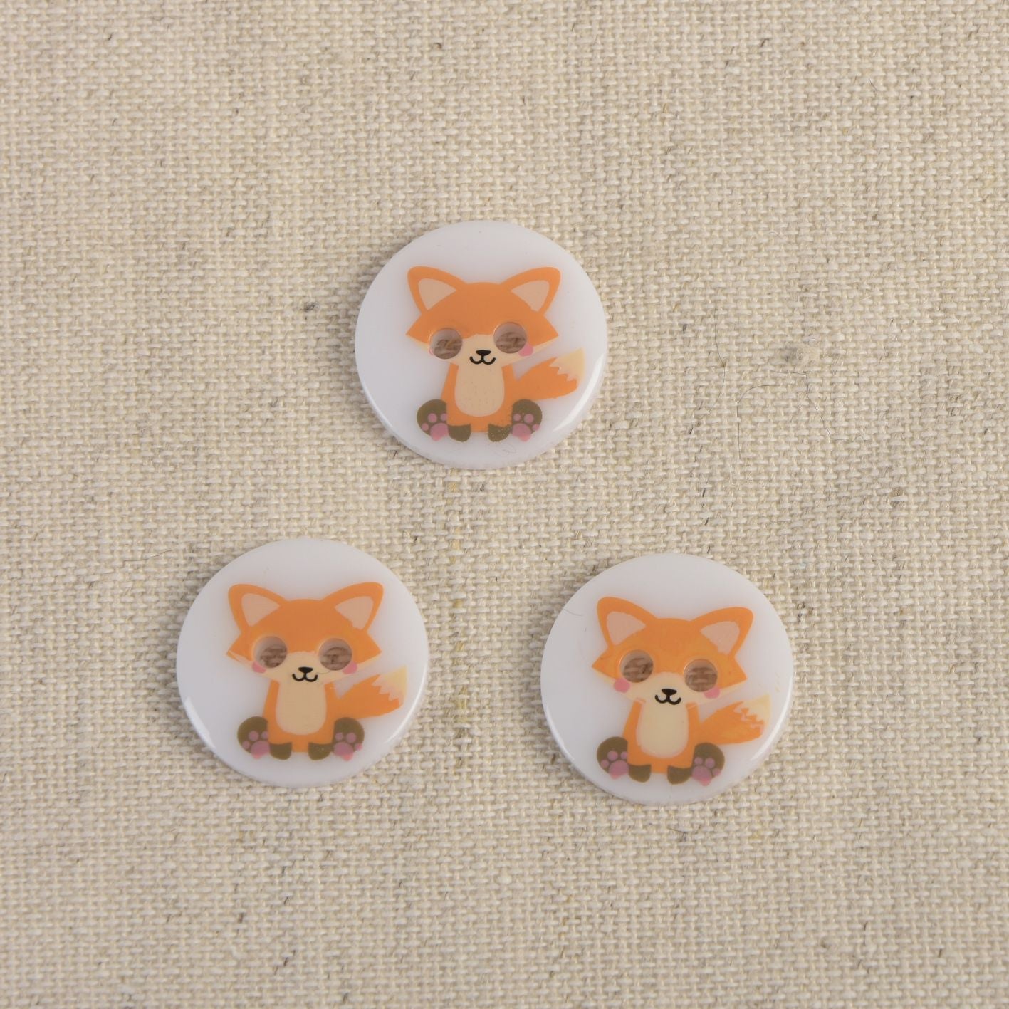 Kunststoffknöpfe Fuchs 15mm offwhite/orange