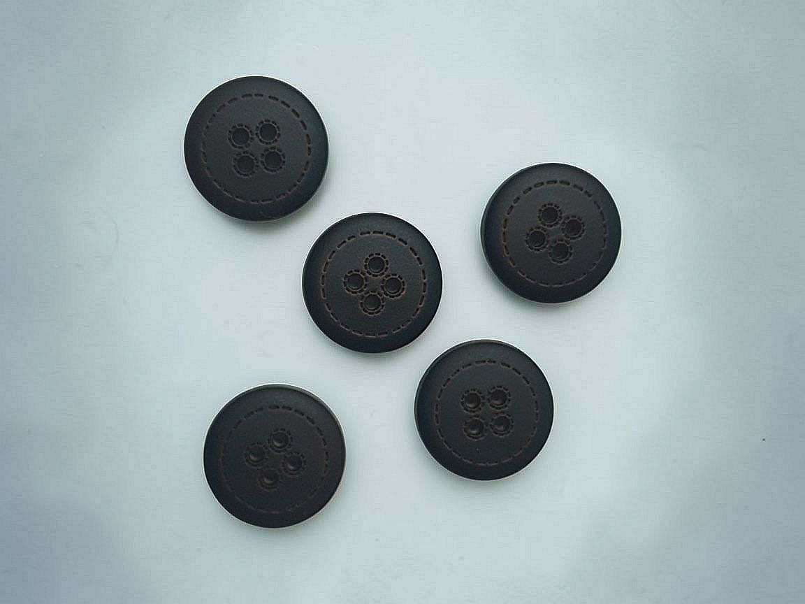 Lederimitatknöpfe dunkelbraun 18mm
