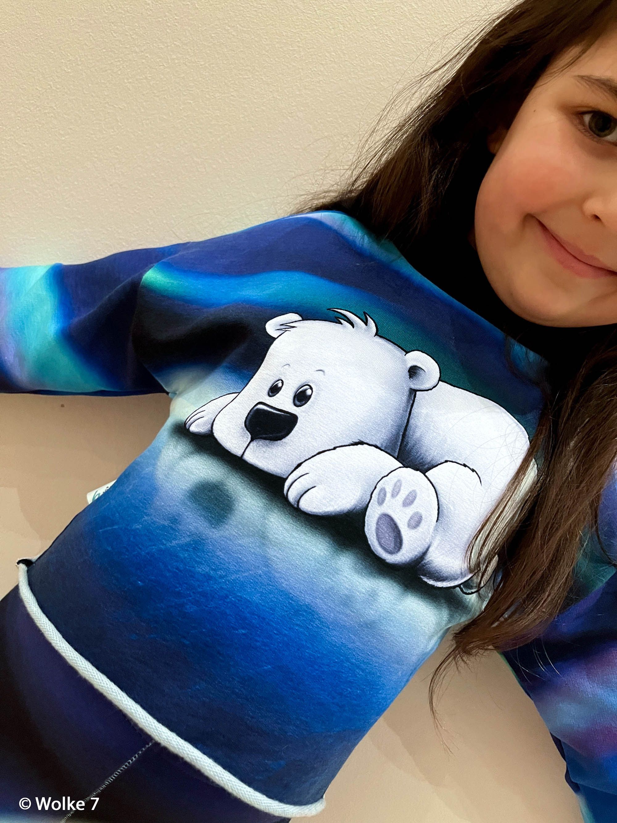 Panel On the Rocks Polarbear by Thorsten Berger dunkelblau/royalblau/aqua/offwhite