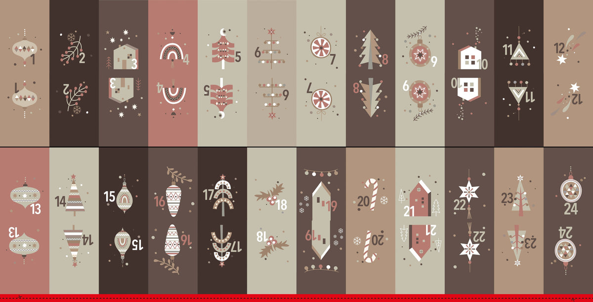 Panel Adventskalender beige/braun/dunkelbraun/zimt