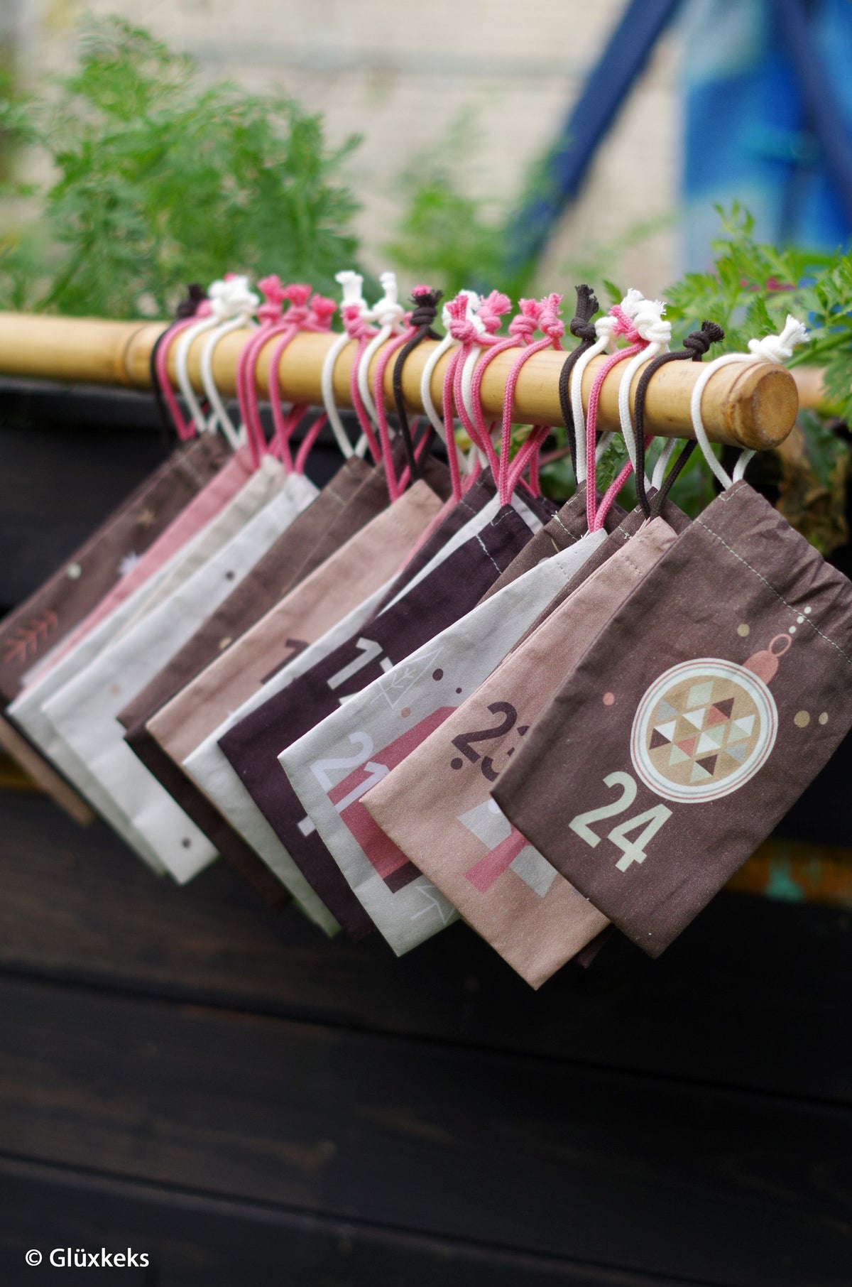 Panel Adventskalender beige/braun/dunkelbraun/zimt