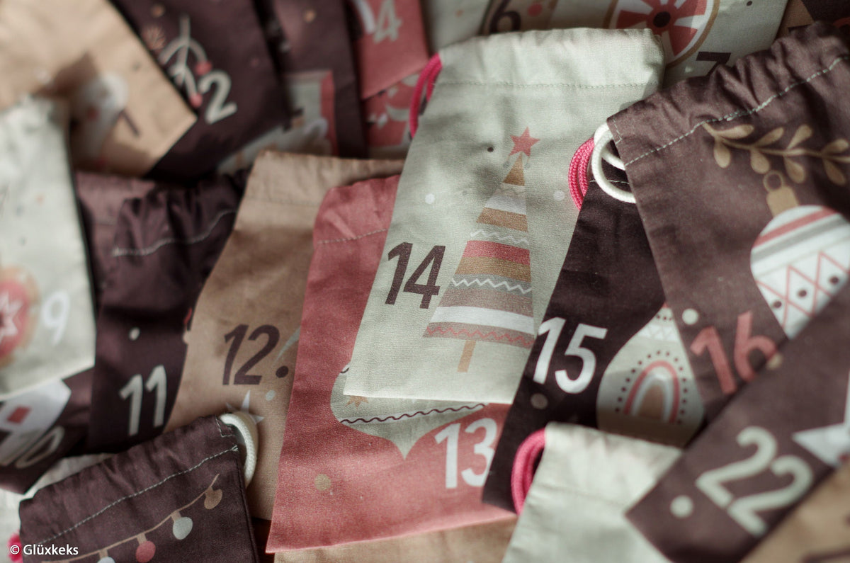 Panel Adventskalender beige/braun/dunkelbraun/zimt