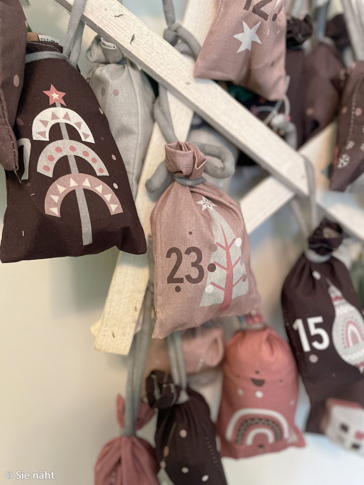 Panel Adventskalender beige/braun/dunkelbraun/zimt