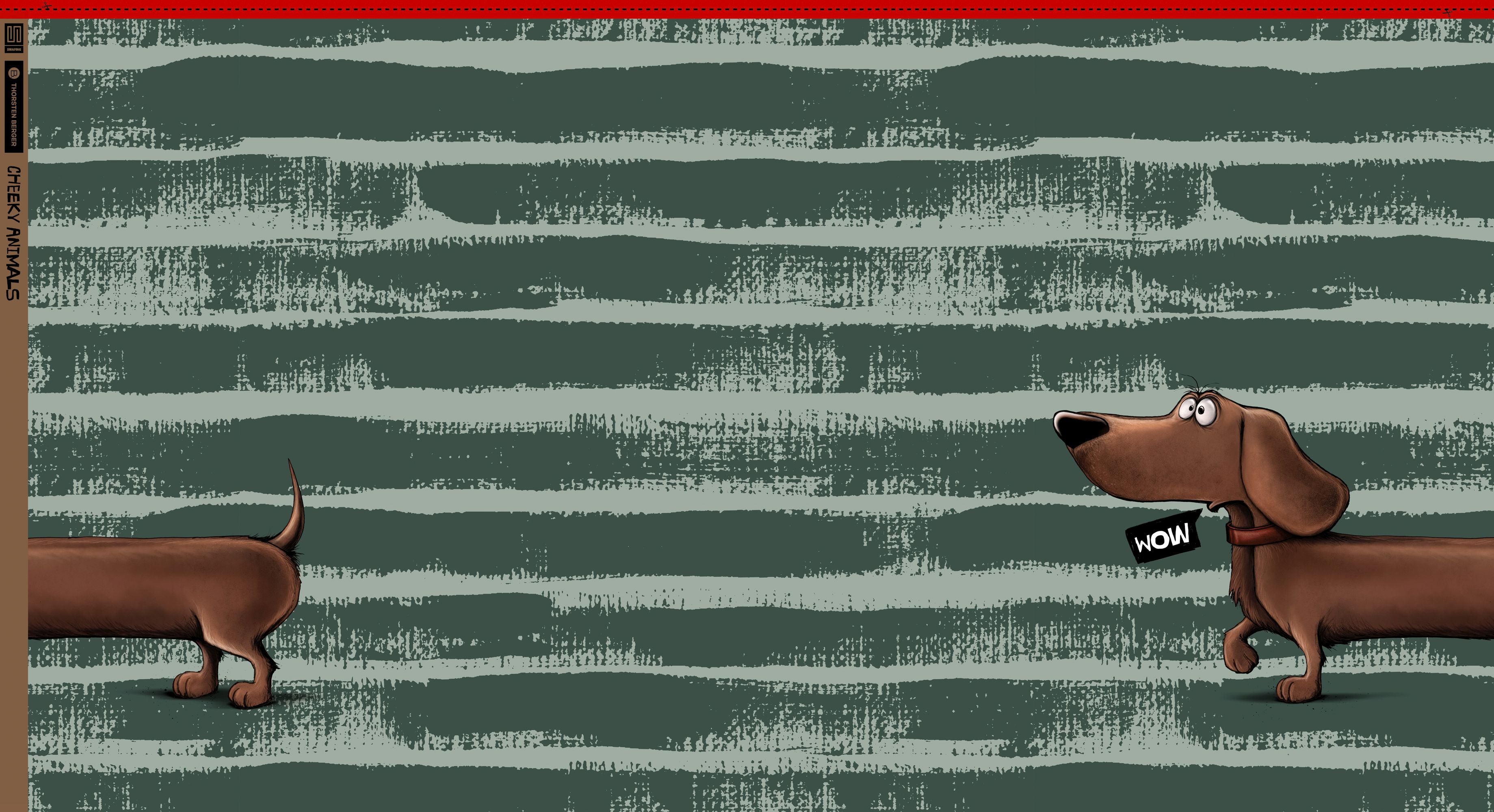 Panel Dachshund Berny by Thorsten Berger dustygreen/dustymint/braun