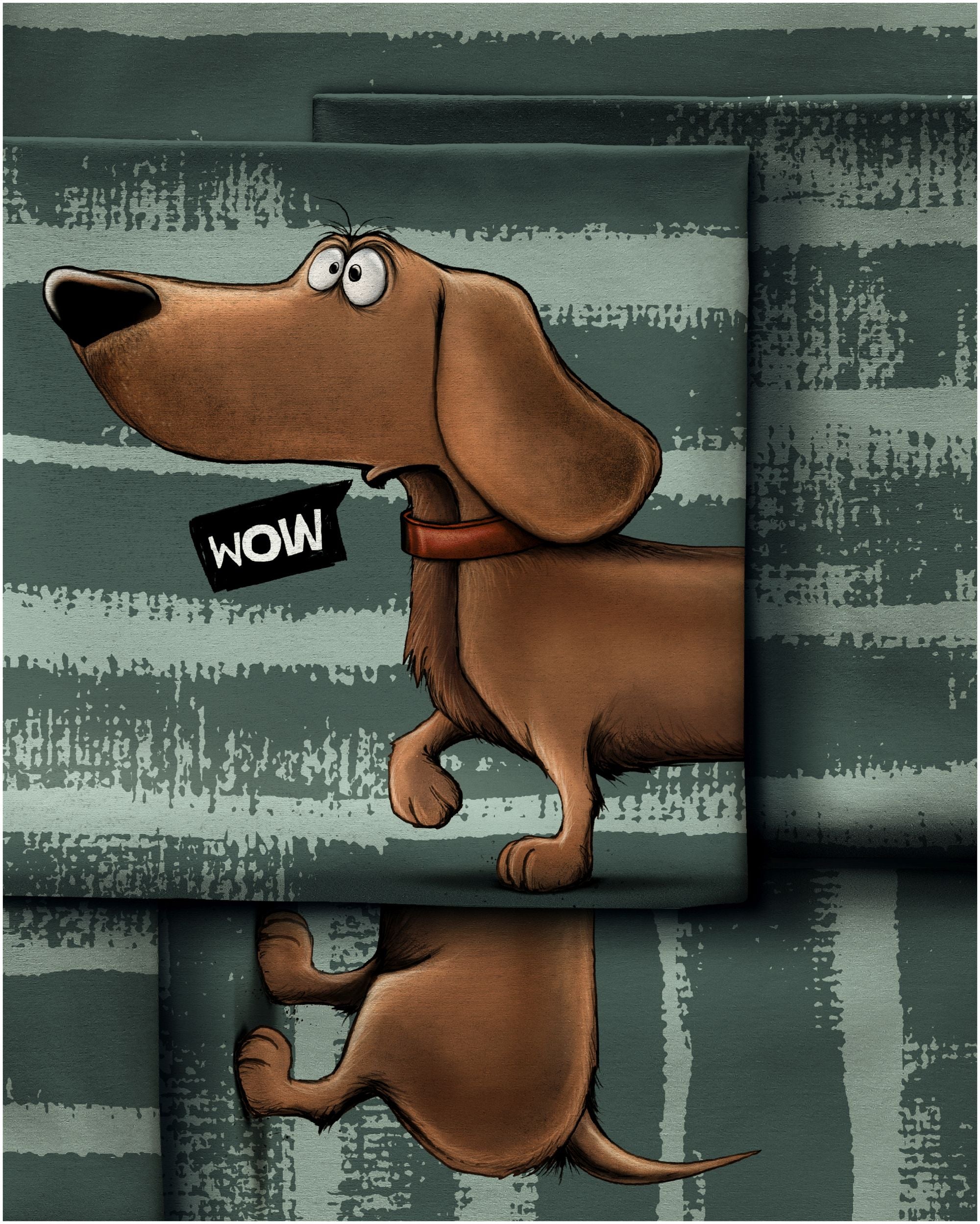 Panel Dachshund Berny by Thorsten Berger dustygreen/dustymint/braun