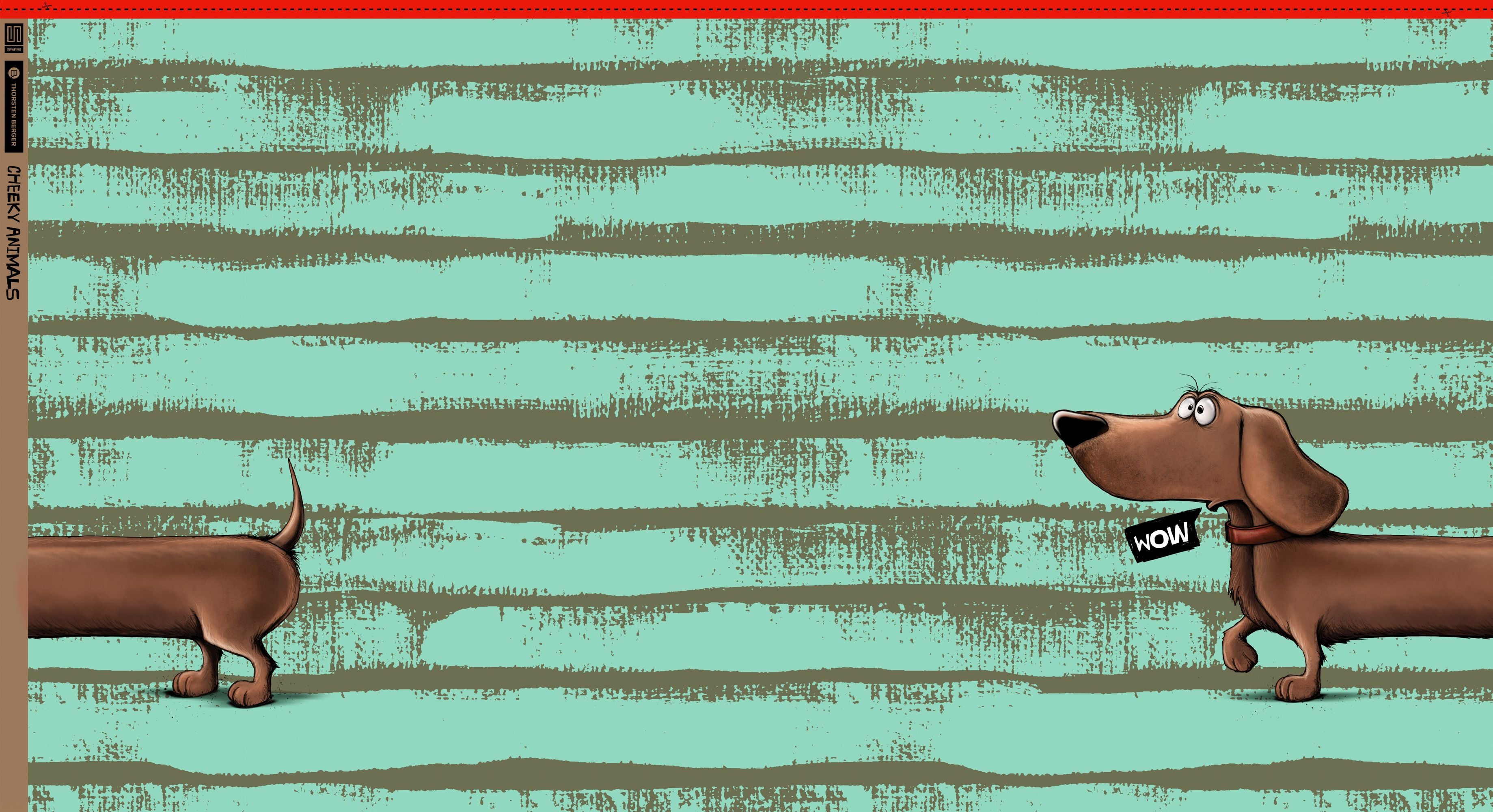 Panel Dachshund Berny by Thorsten Berger mint/schlamm/braun