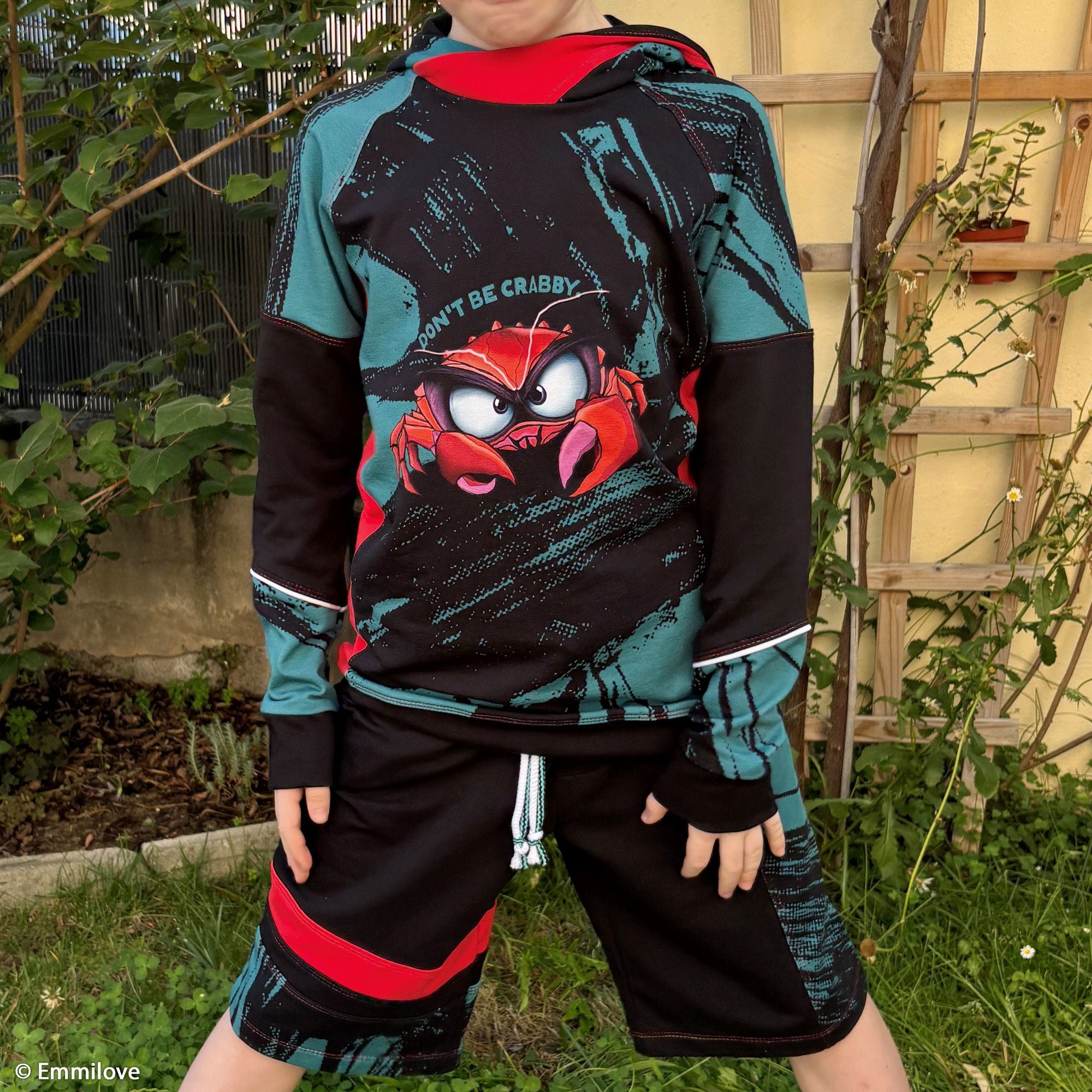 Panel Eddy the Crab by Thorsten Berger petrol/schwarz/rot