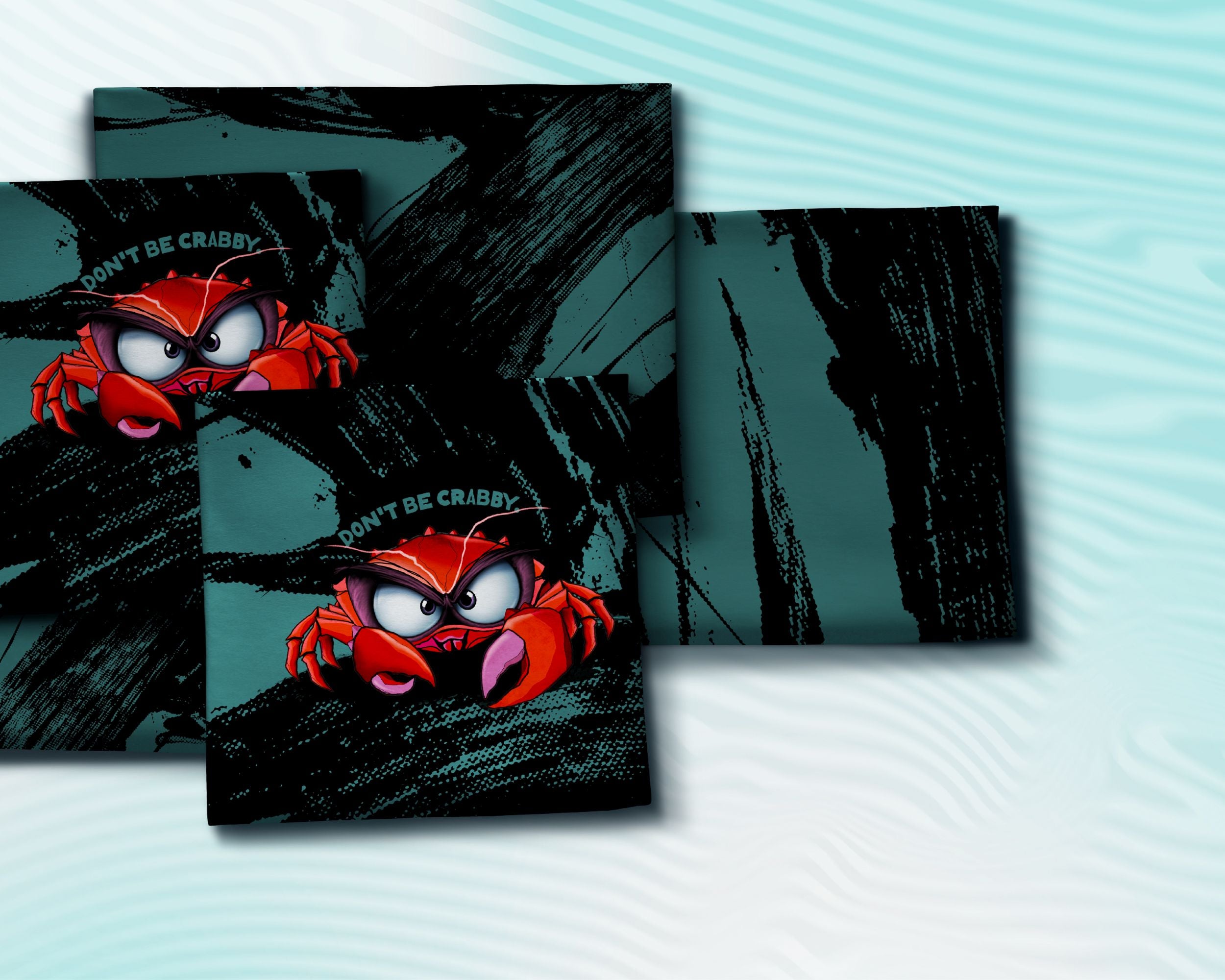 Panel Eddy the Crab by Thorsten Berger petrol/schwarz/rot