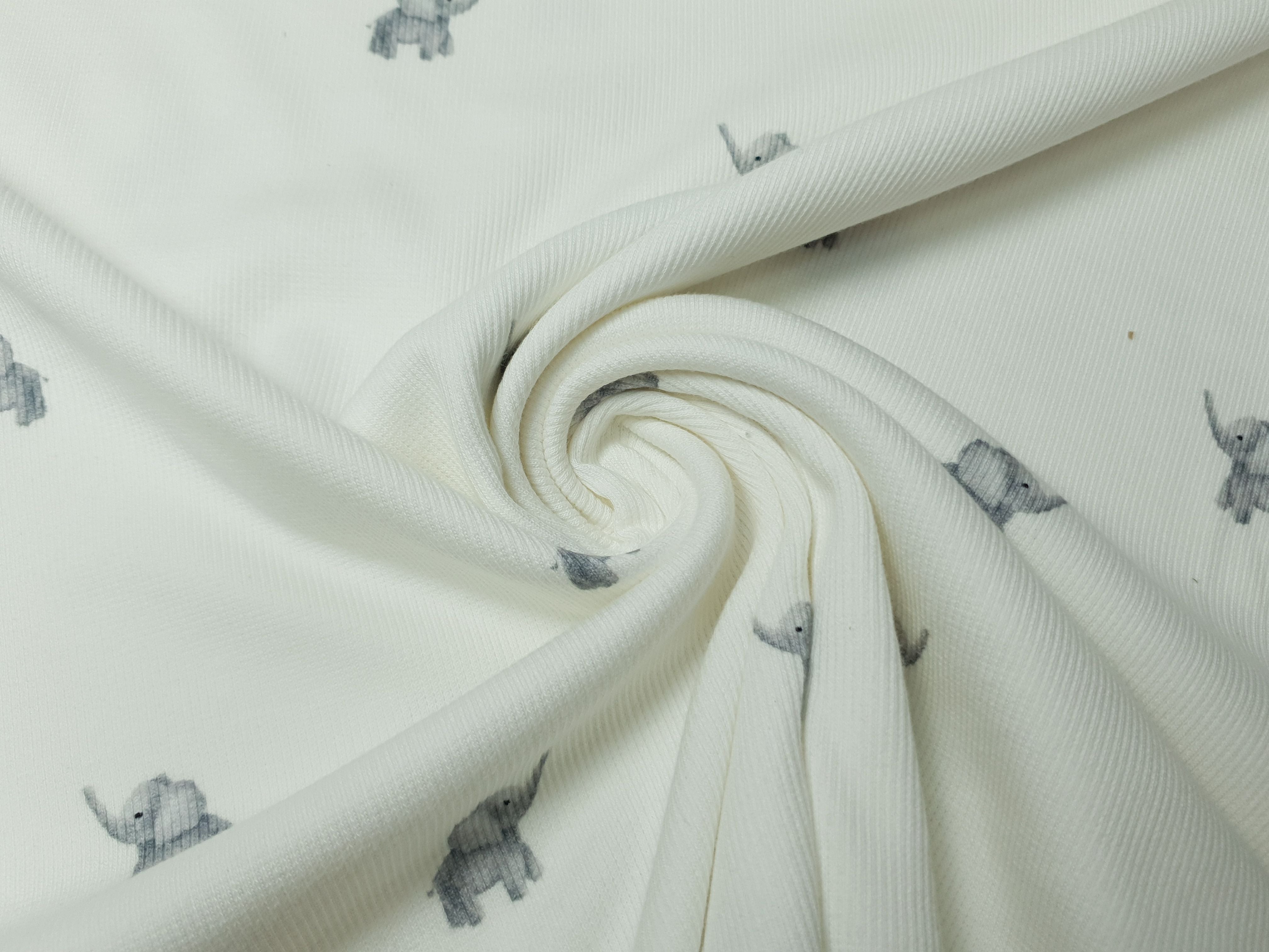 Rippjersey Elephants offwhite/grau
