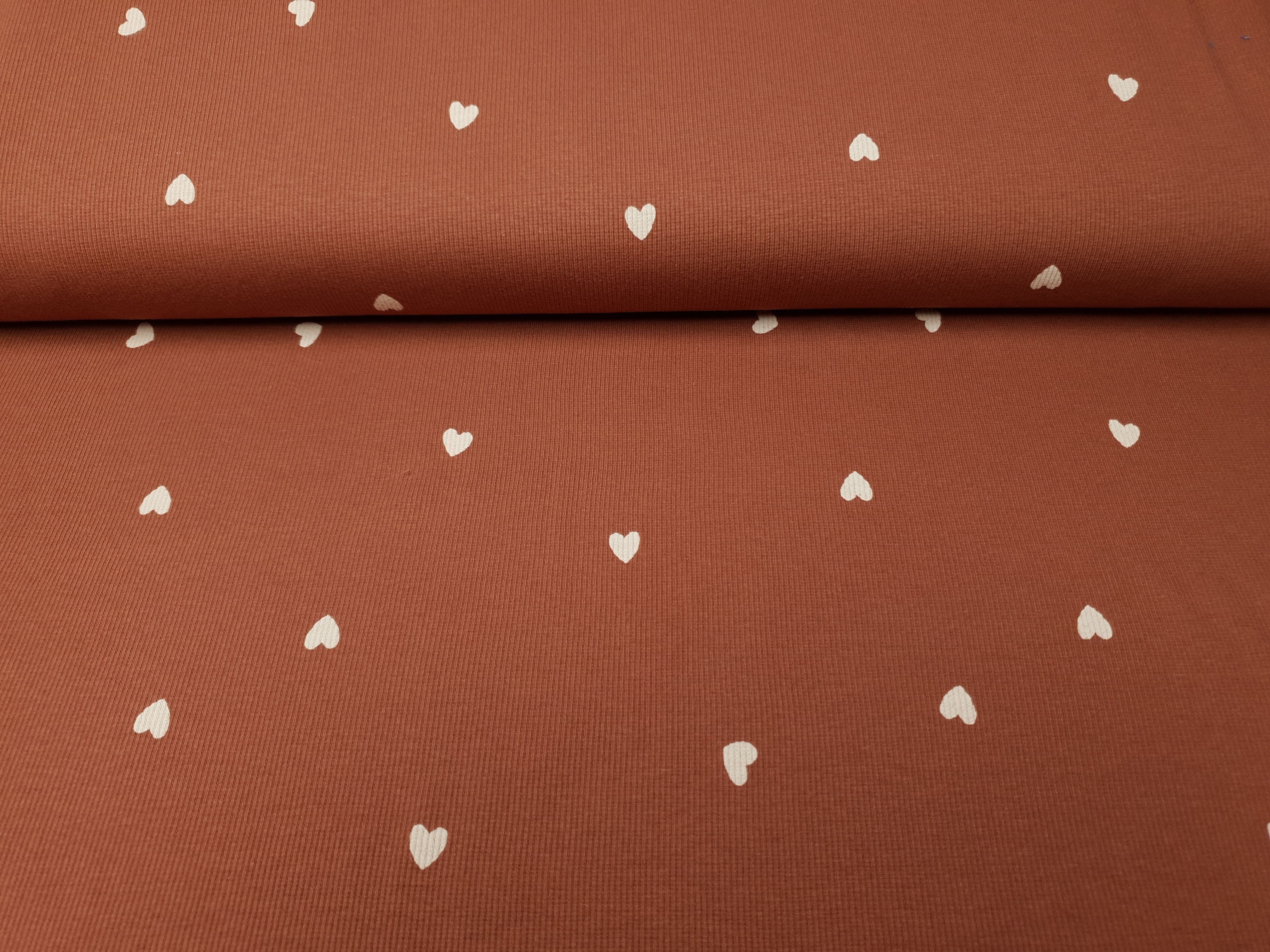 Rippjersey Hearts rost/sand