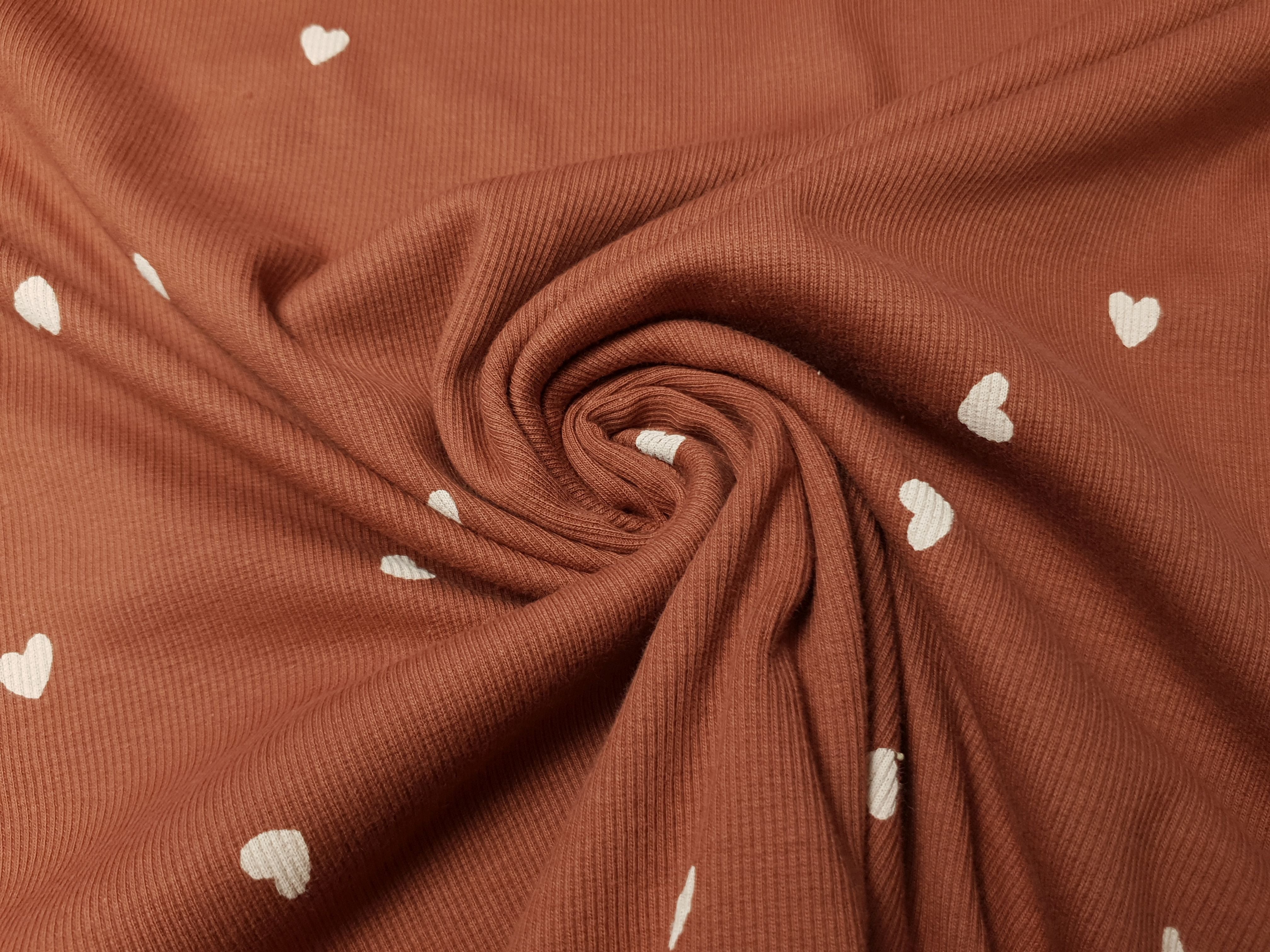 Rippjersey Hearts rost/sand