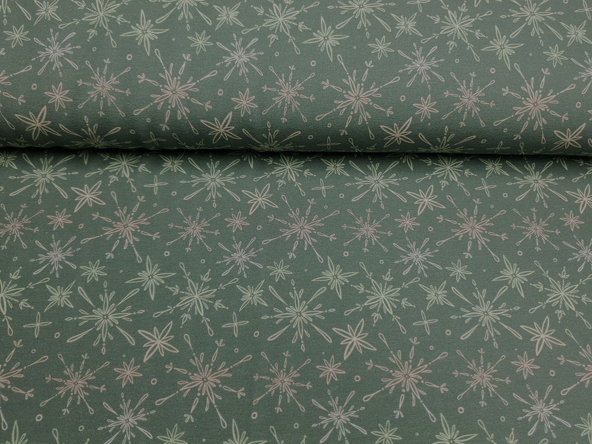 Snowflakes army/lime/rose