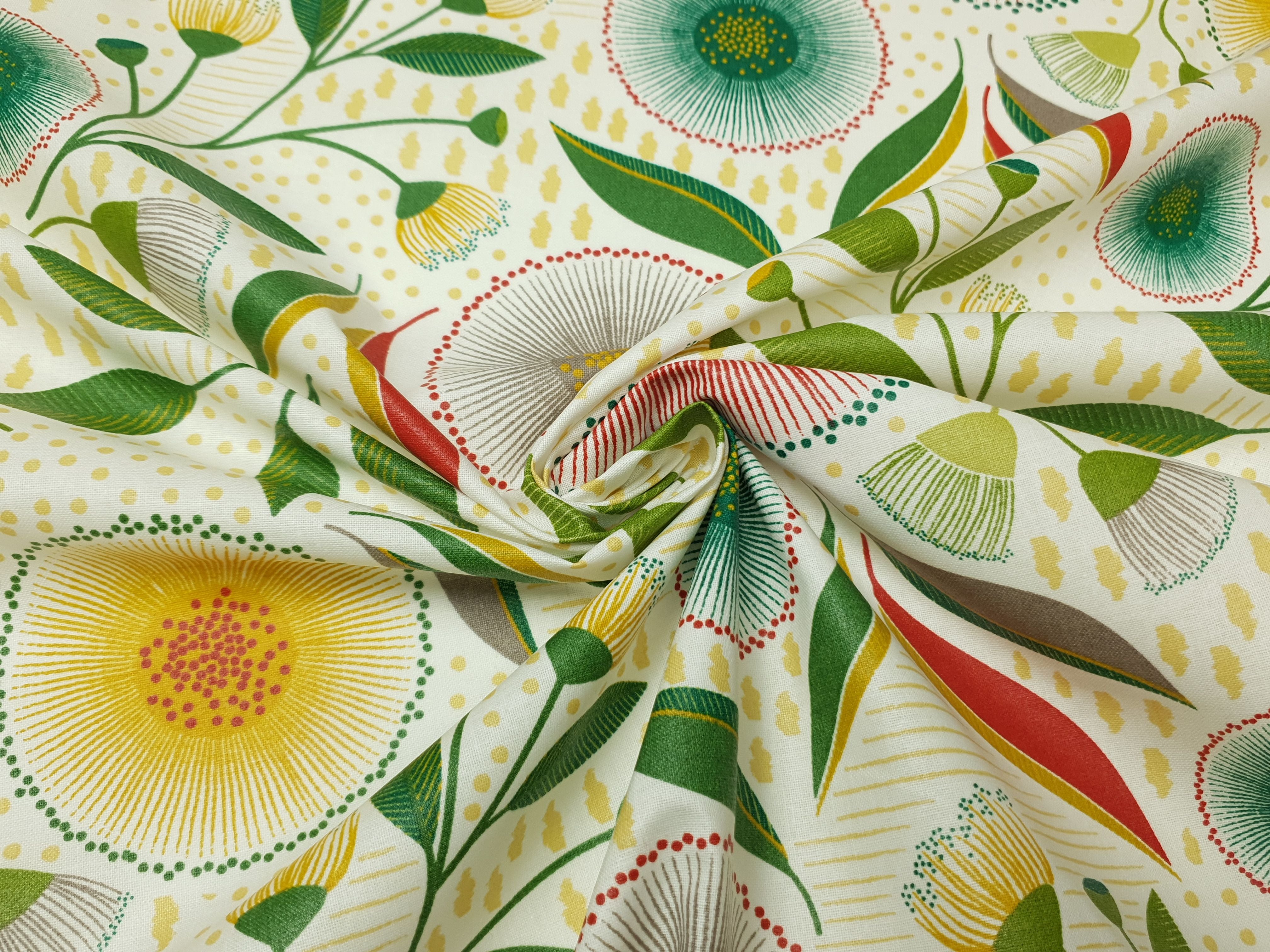 Springtime offwhite/rot/grün/ocker