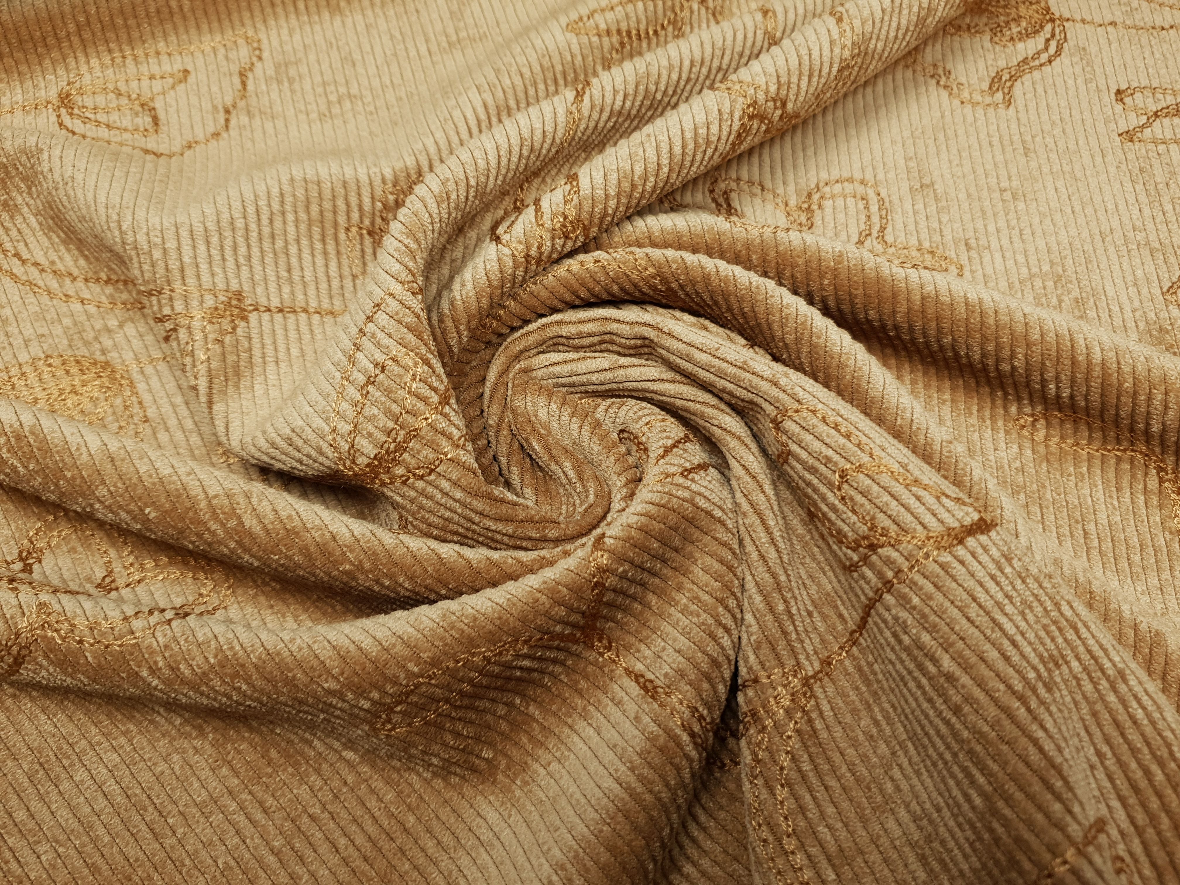 Stretch Cord Embroidery Flowers camel