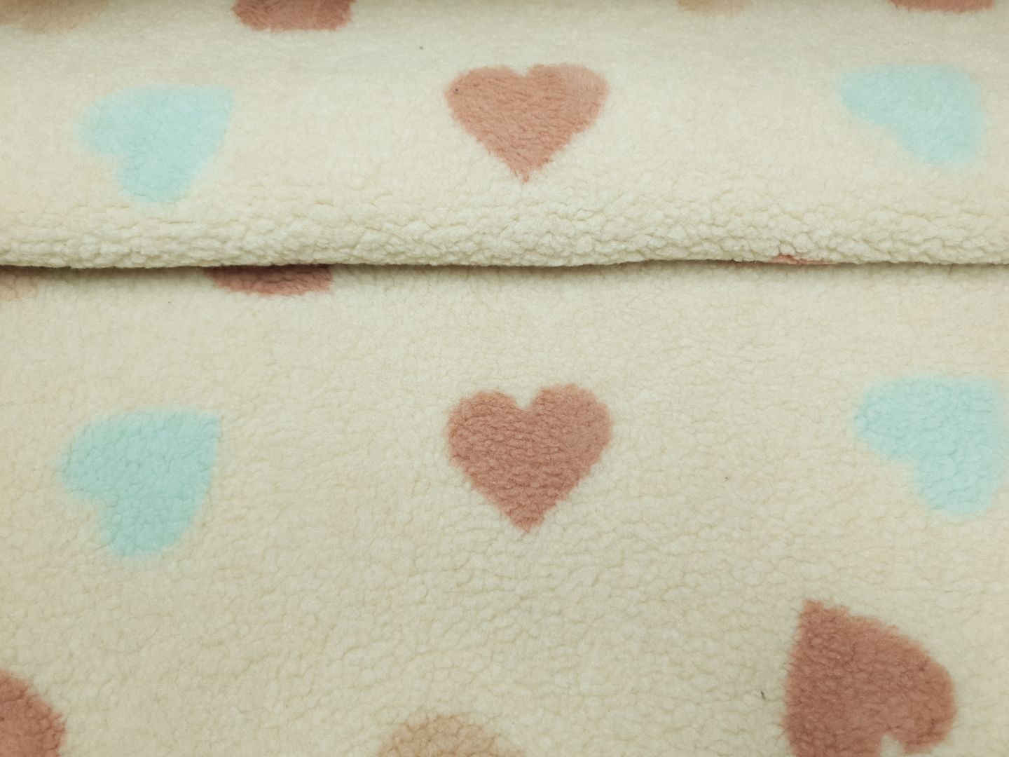 Teddy Hearts sand/altrosa/aqua