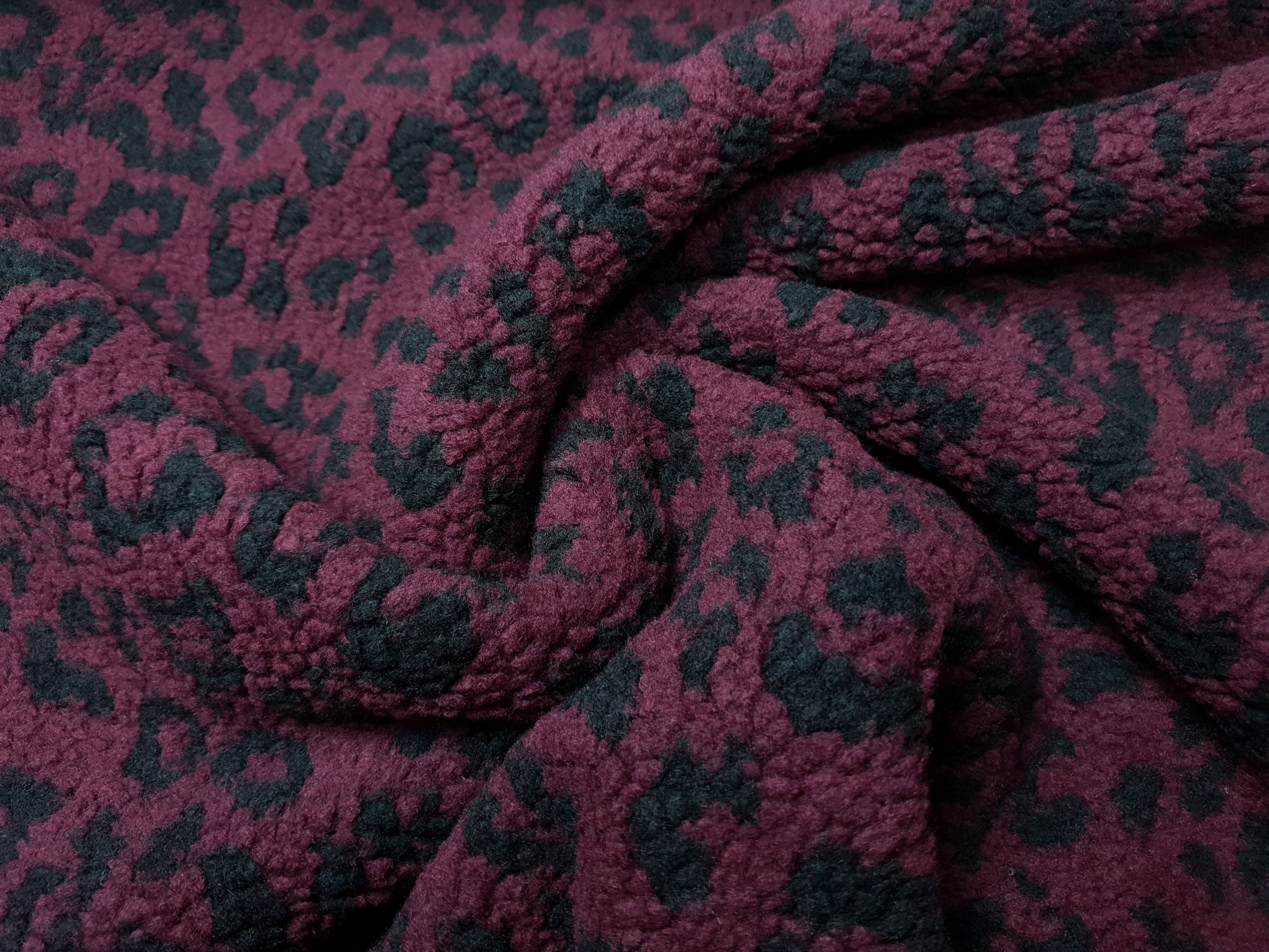 Teddy Leopard bordeaux/schwarz