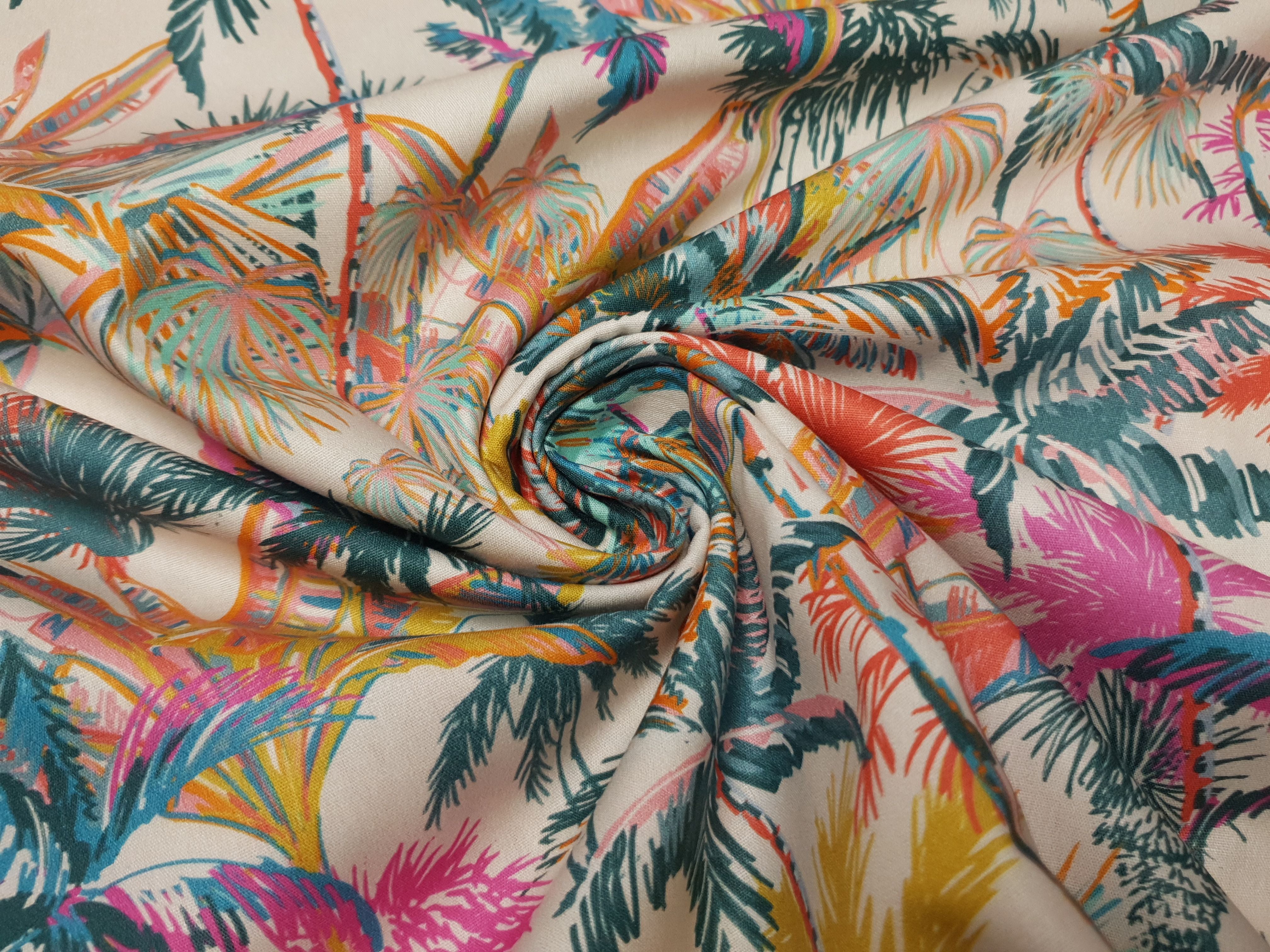 Tropical Palms by Bienvenido Colorido sand/dustymint/koralle/pink