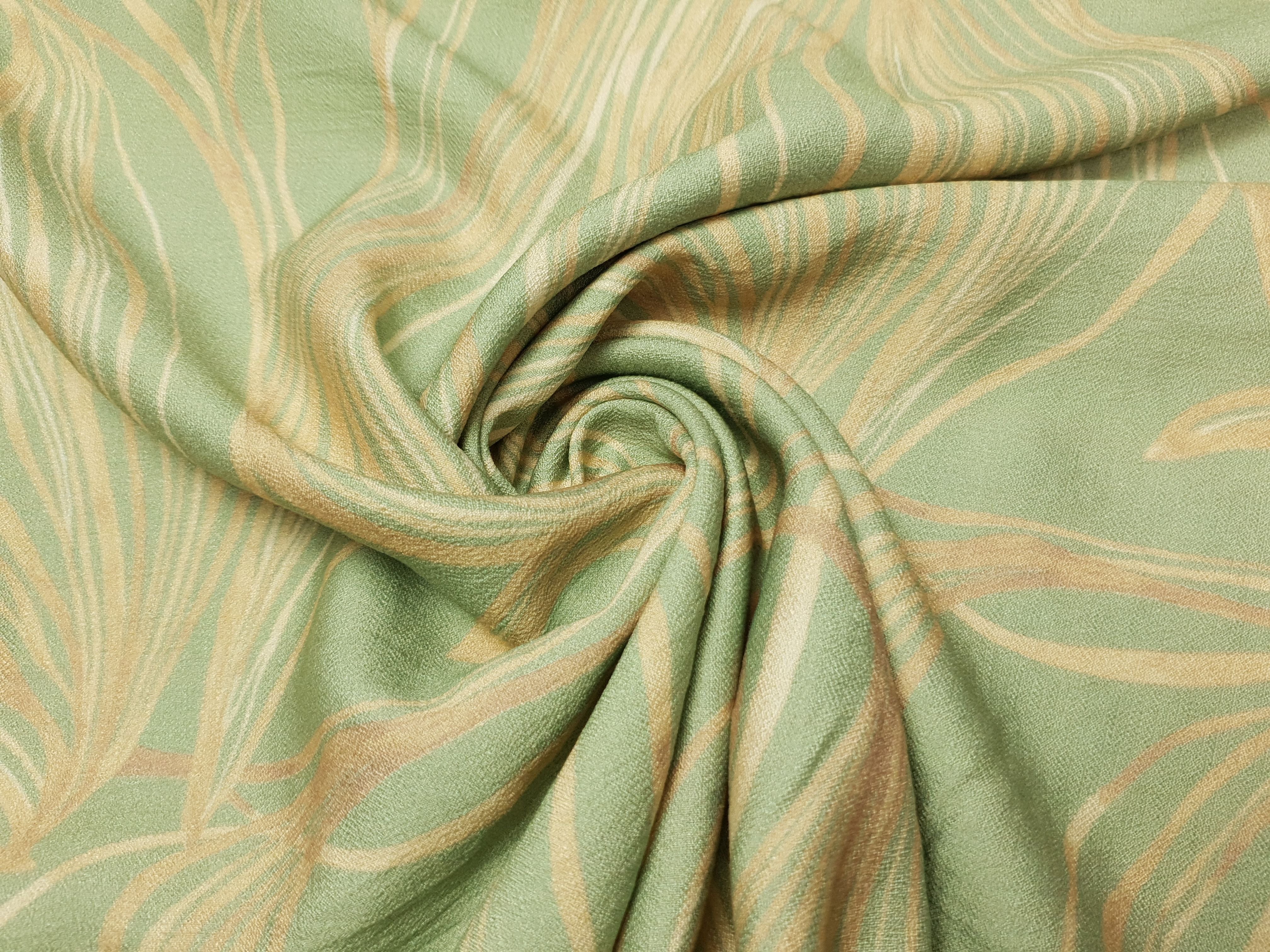 Viskosecrêpe Lines pistazie/beige