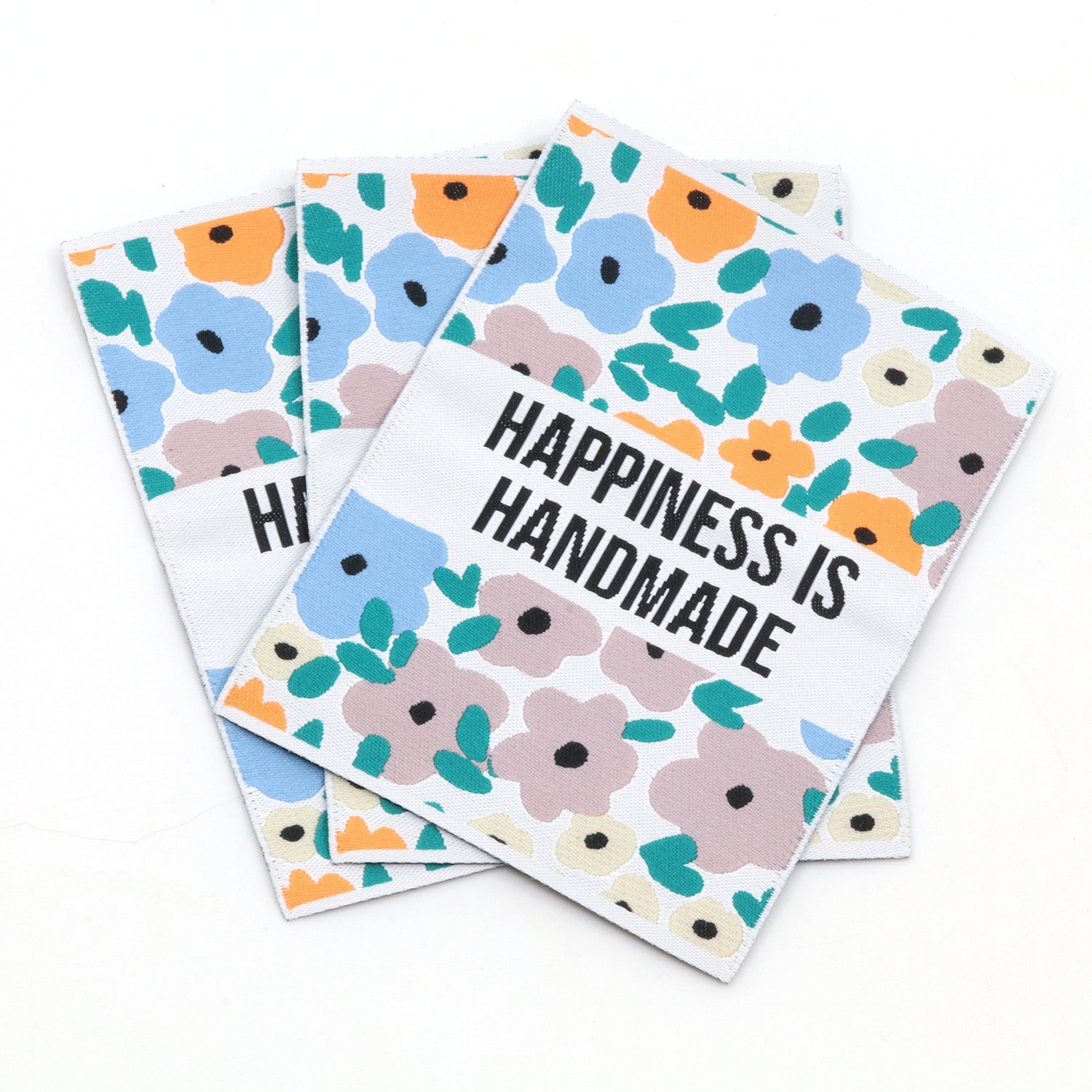 2er Set Webetikett XL - Happiness is Handmade