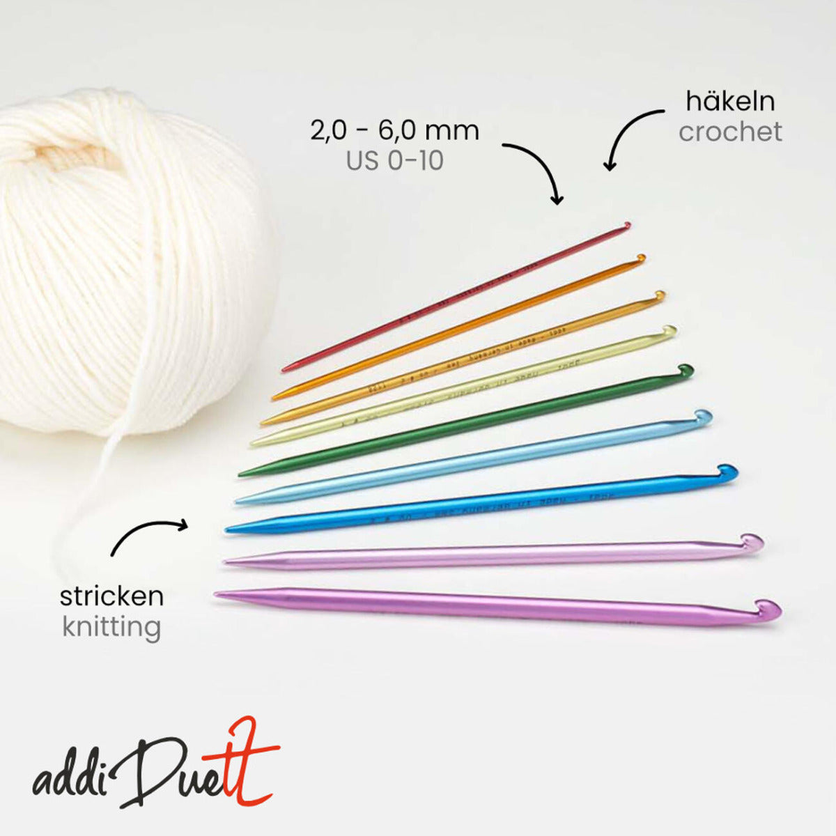 Addi Häkelnadel Aluminium 2-in-1