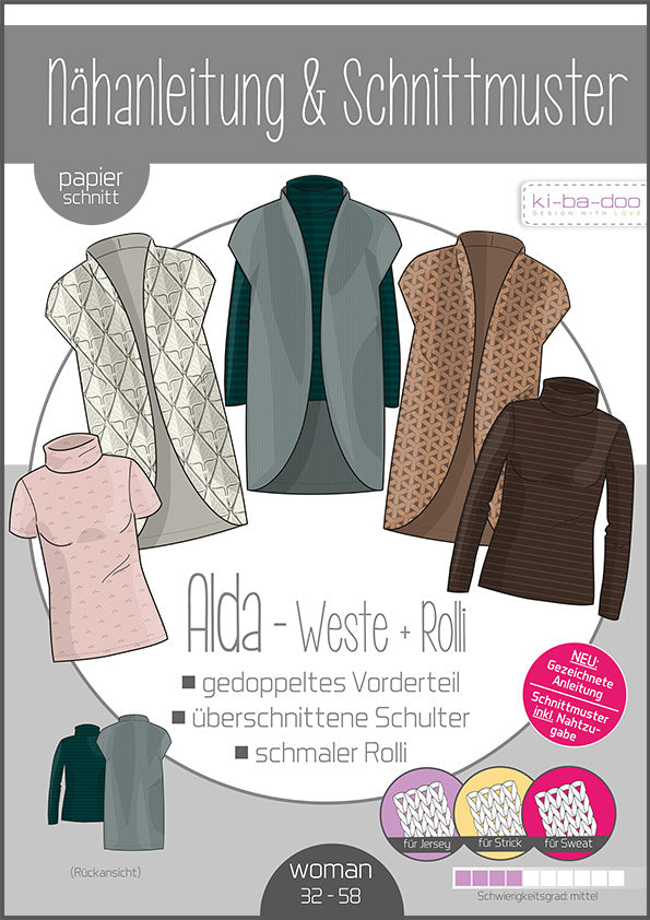 Finja Sweater-Kleid Damen, Ki-ba-doo Papierschnittmuster