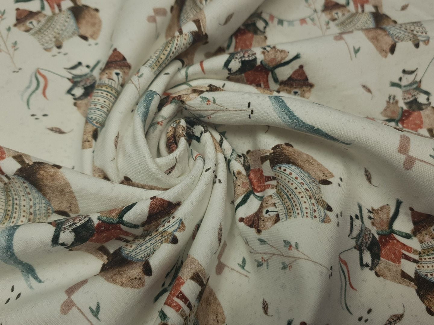 Animal Friends offwhite/graublau/braun/rost