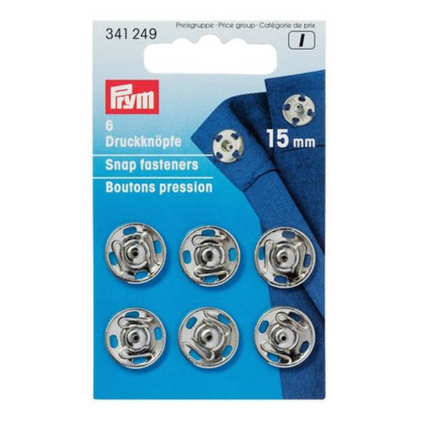 Annähdruckknöpfe 15mm silber