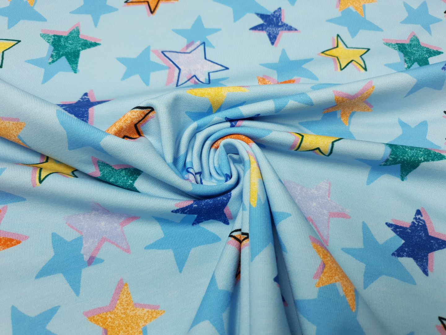 Arty Stars hellblau/grün/orange