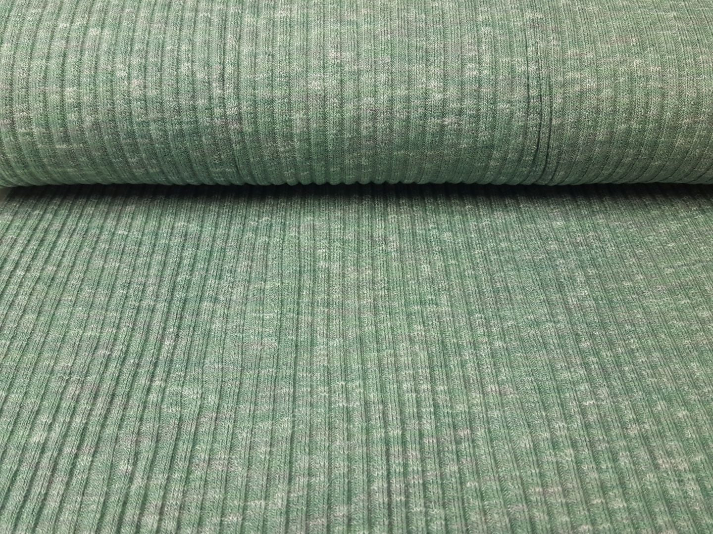 Heavy Ripp Bündchen mint/grau melange