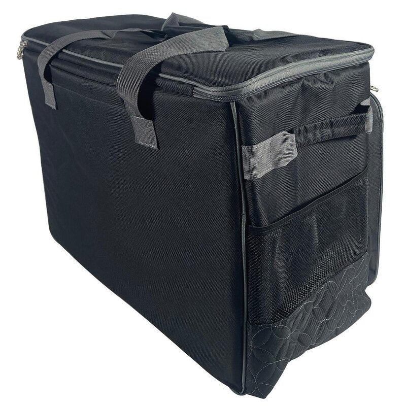 Nähmaschinentasche XL mit Trolley Kreismuster schwarz