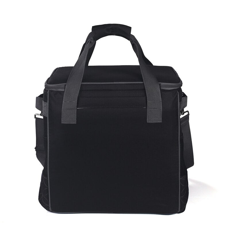 Overlocktasche mit Trolley Kreismuster schwarz