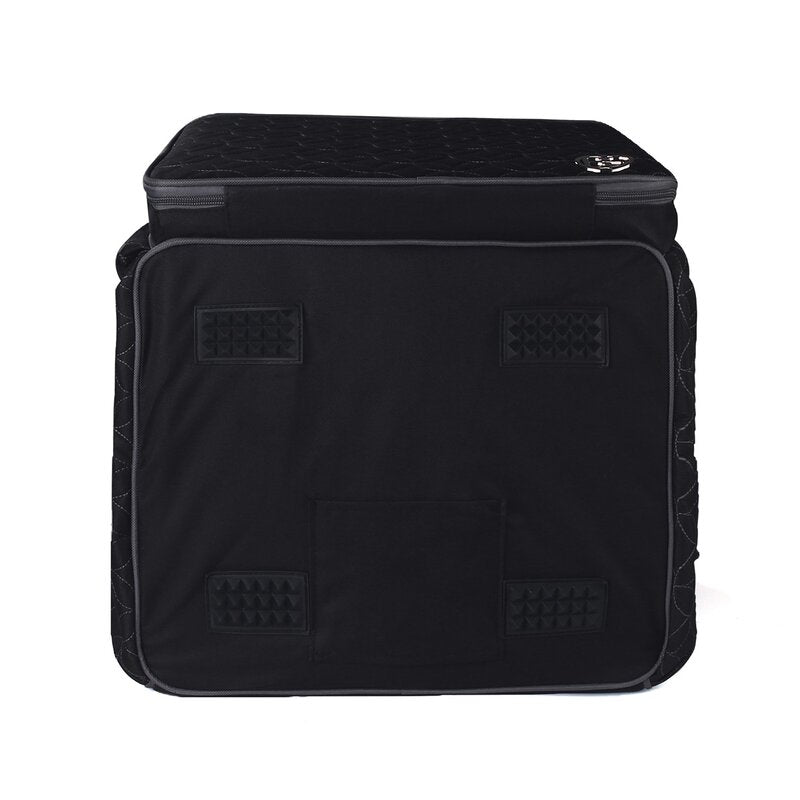 Overlocktasche mit Trolley Kreismuster schwarz